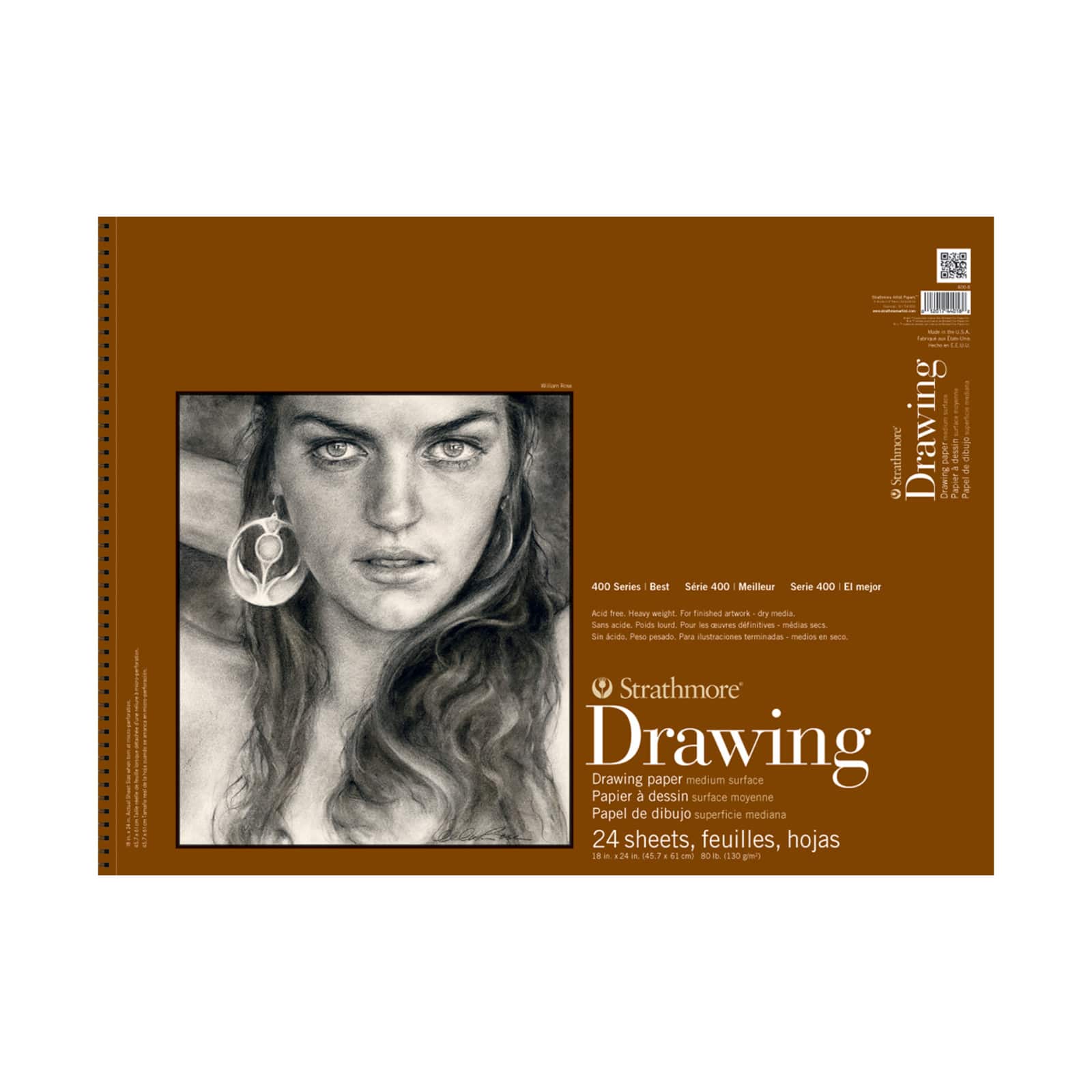 Strathmore® 400 Series 18" x 24" Medium Surface Drawing Paper Pad