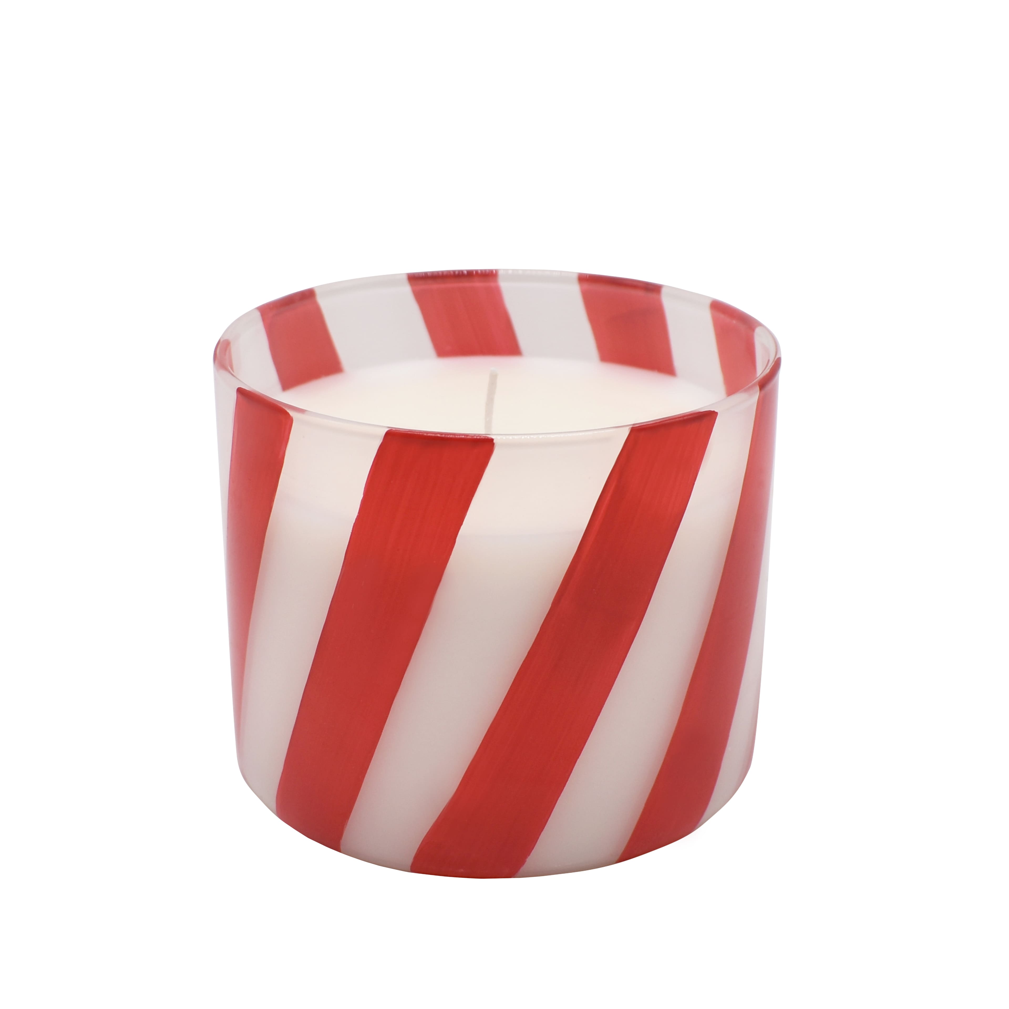 9.5oz. Peppermint Swirl Striped Glass Scented Candle by Ashland&#xAE;