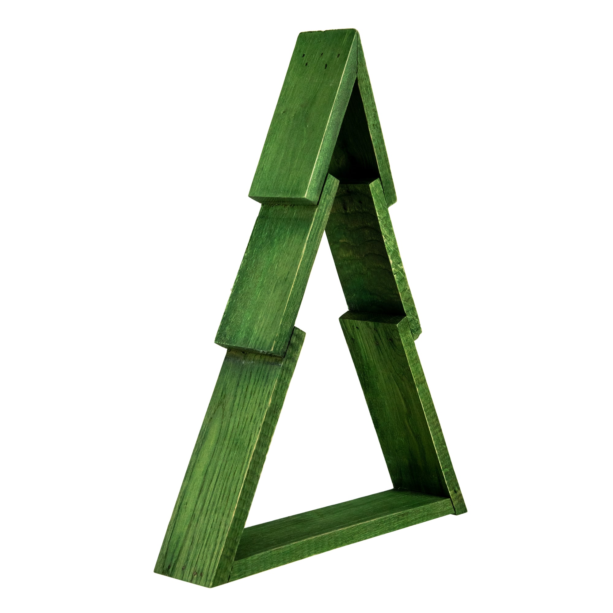 12" Green Geometric Wooden Christmas Tree Tabletop Décor