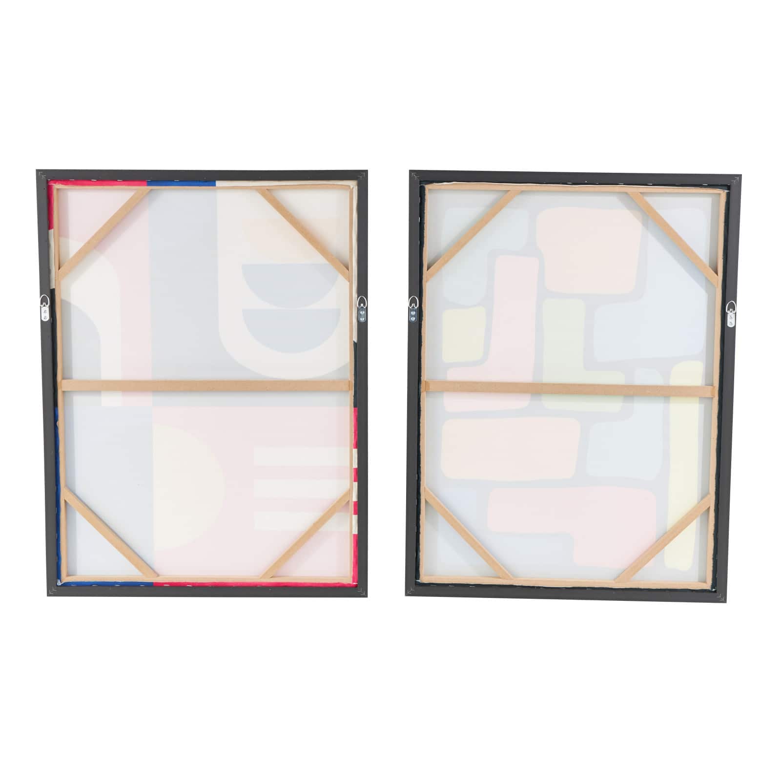 Multicolored Canvas Geometric Living Room Framed Wall Art Set
