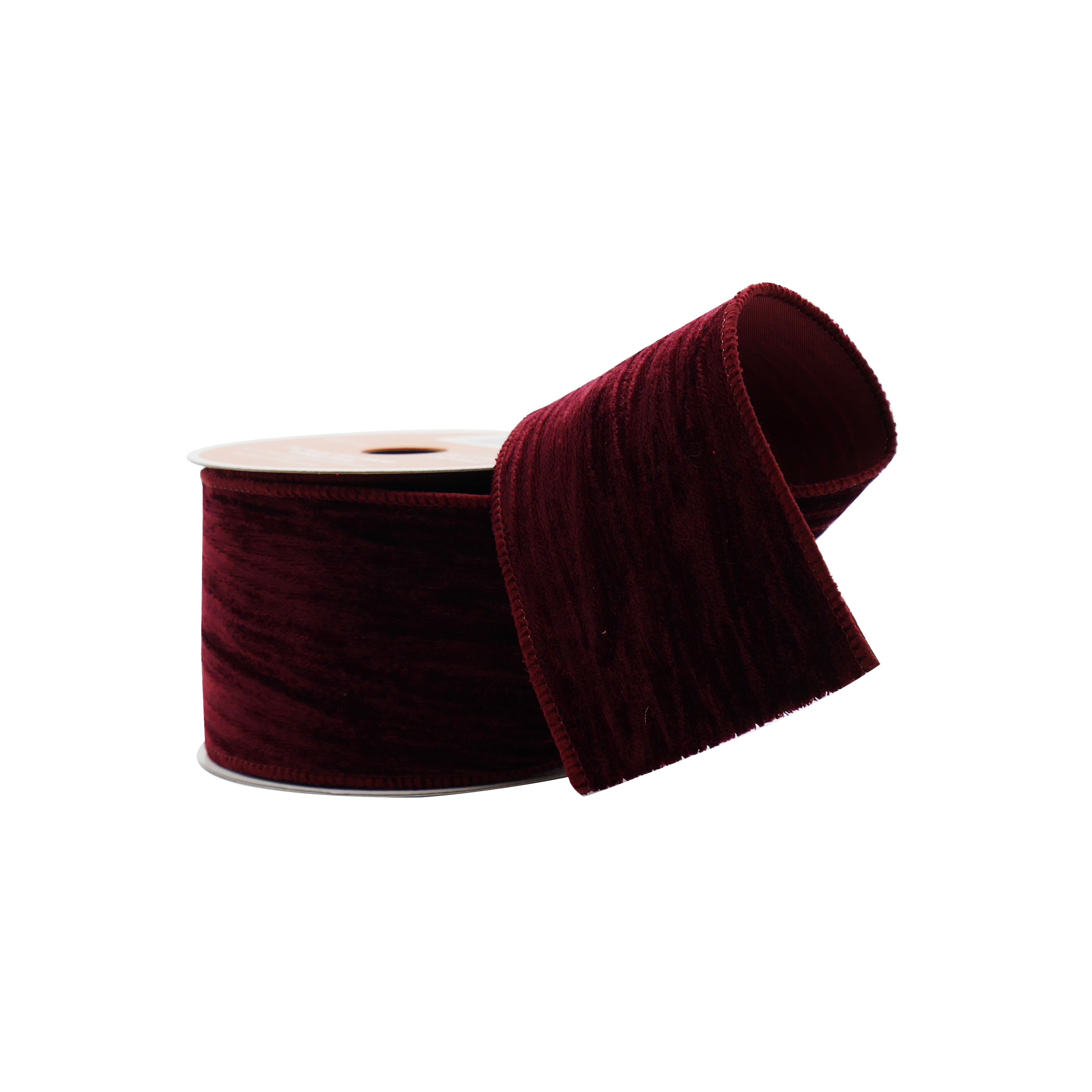 2.5&#x22; x 3yd. Burgundy Wired Velvet Ribbon by Celebrate It&#xAE; Blush Romance