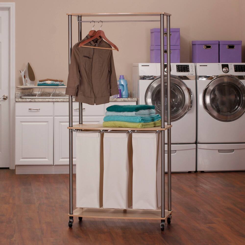 Household Essentials Modern Laundry Center with Wheels