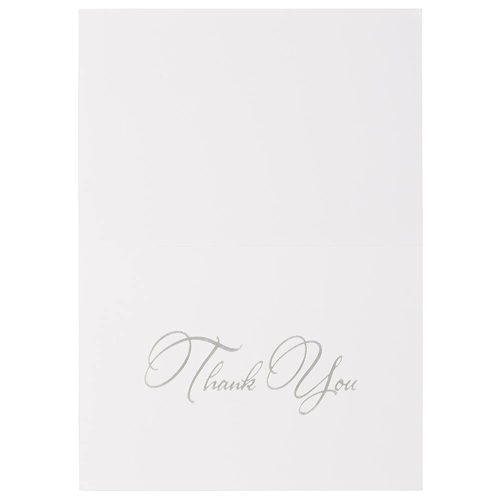 JAM Paper Thank You Card Set with Silver Script