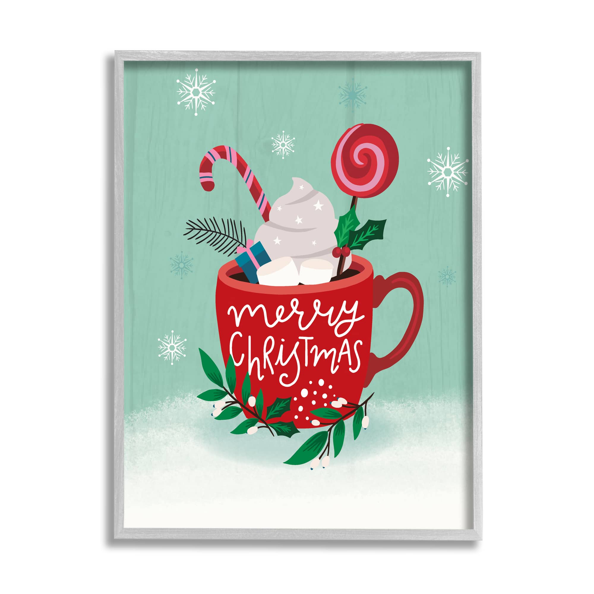 Stupell Industries Merry Christmas Warm Cocoa Framed Giclee Art
