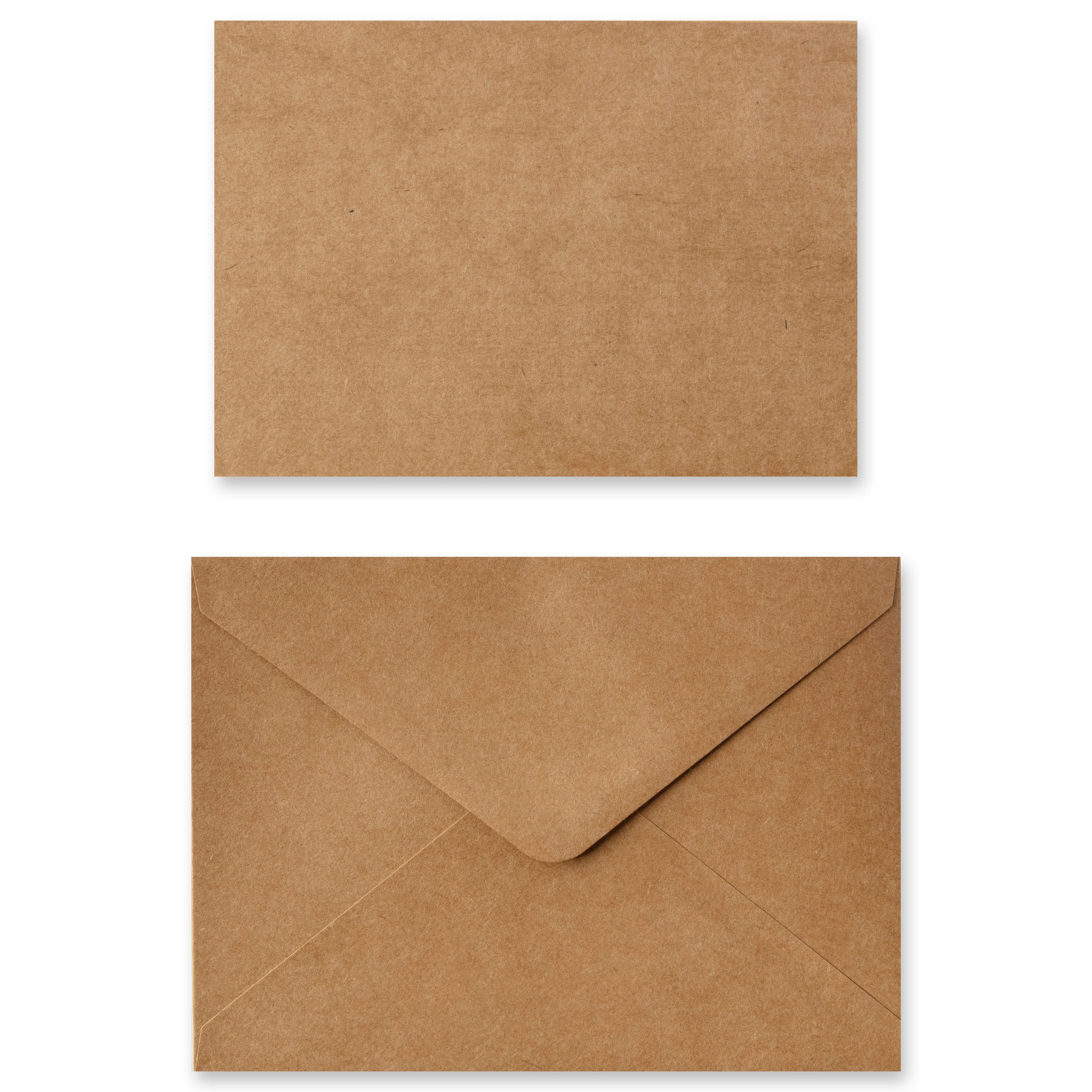 50 Sets of Kraft Flat Cards &#x26; Envelopes by Recollections&#x2122;, 5&#x22; x 7&#x22;