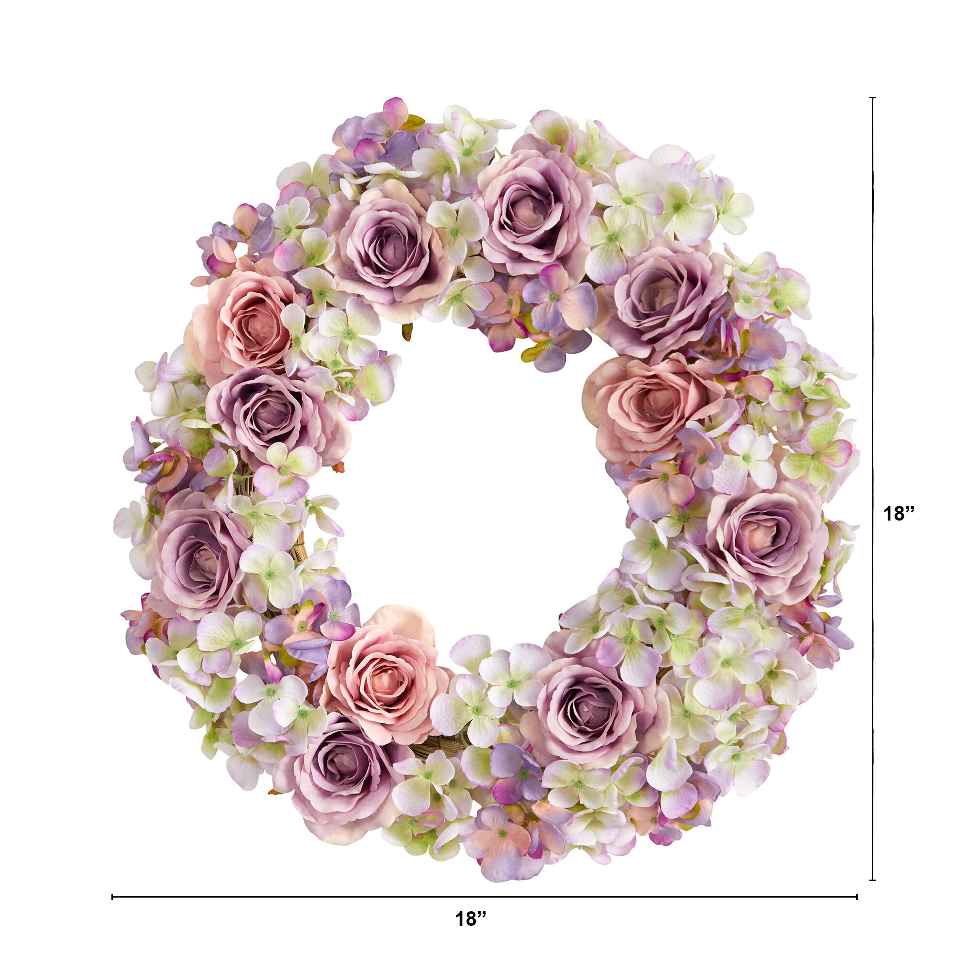 18&#x22; Rose &#x26; Hydrangea Wreath