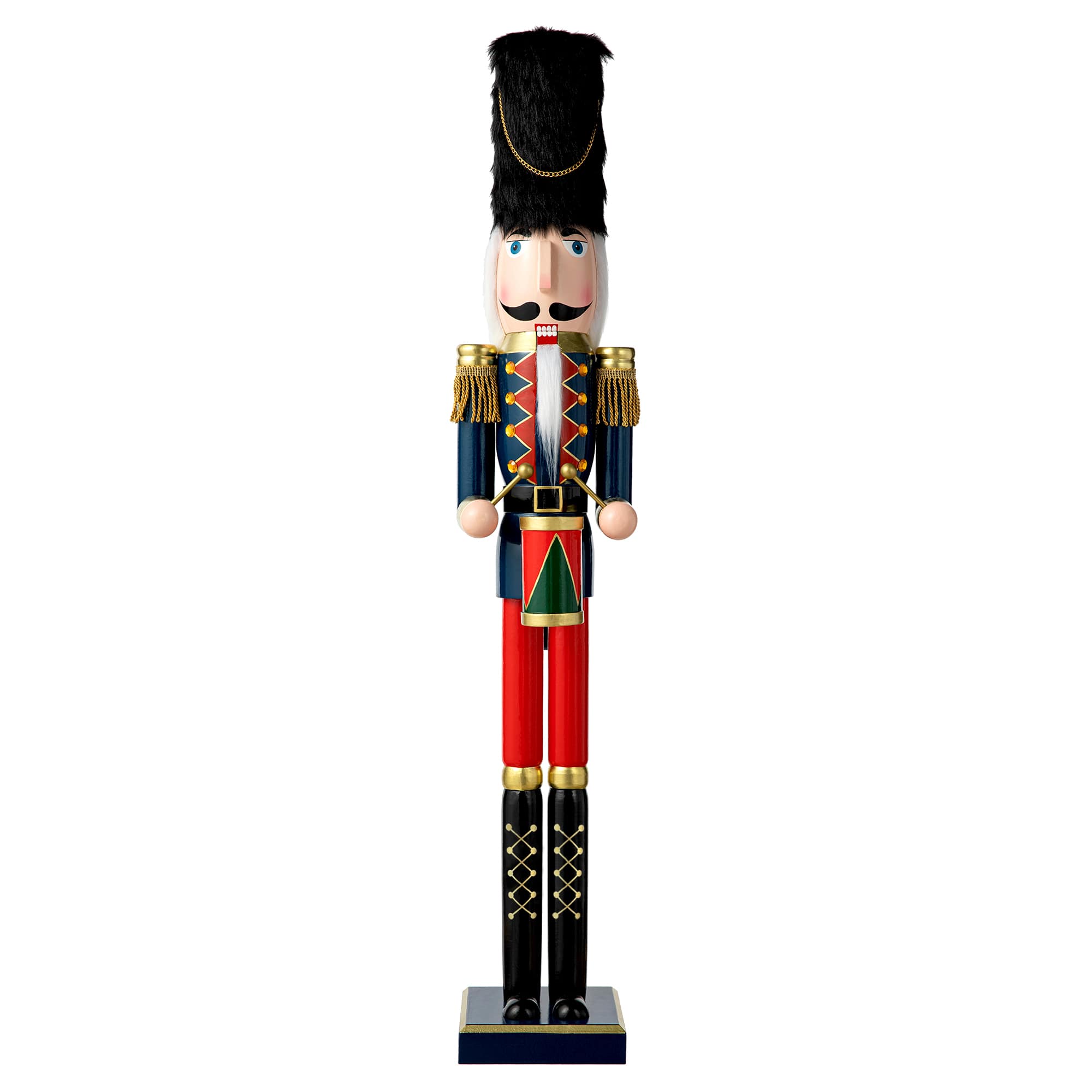 Glitzhome® 3ft. Wooden Christmas Drummer Nutcracker