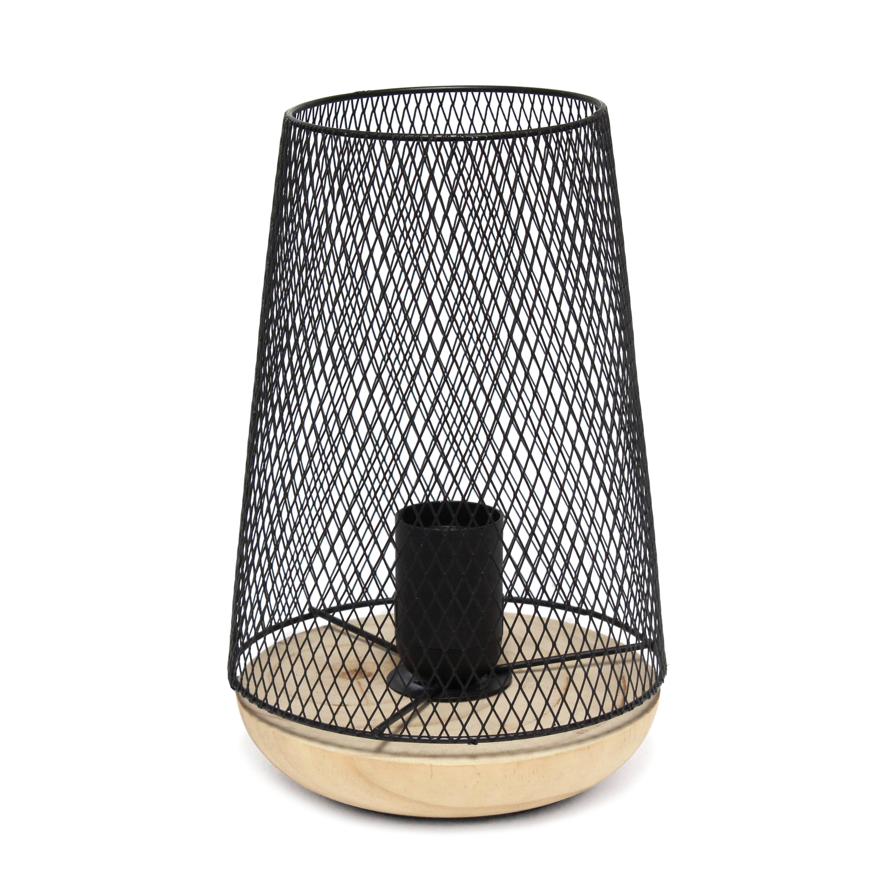 Simple Designs 9&#x22; Wired Mesh Uplight Table Lamp