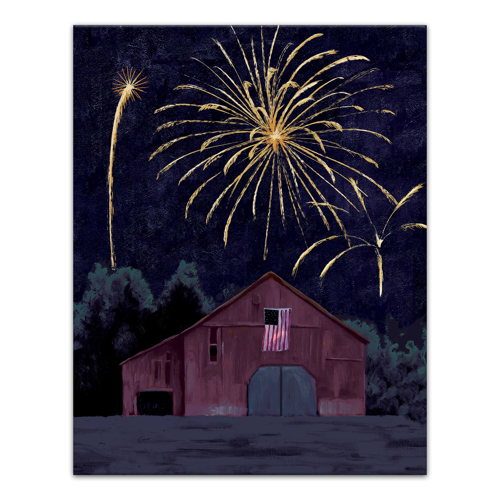 Farm Fireworks Canvas Wall Art