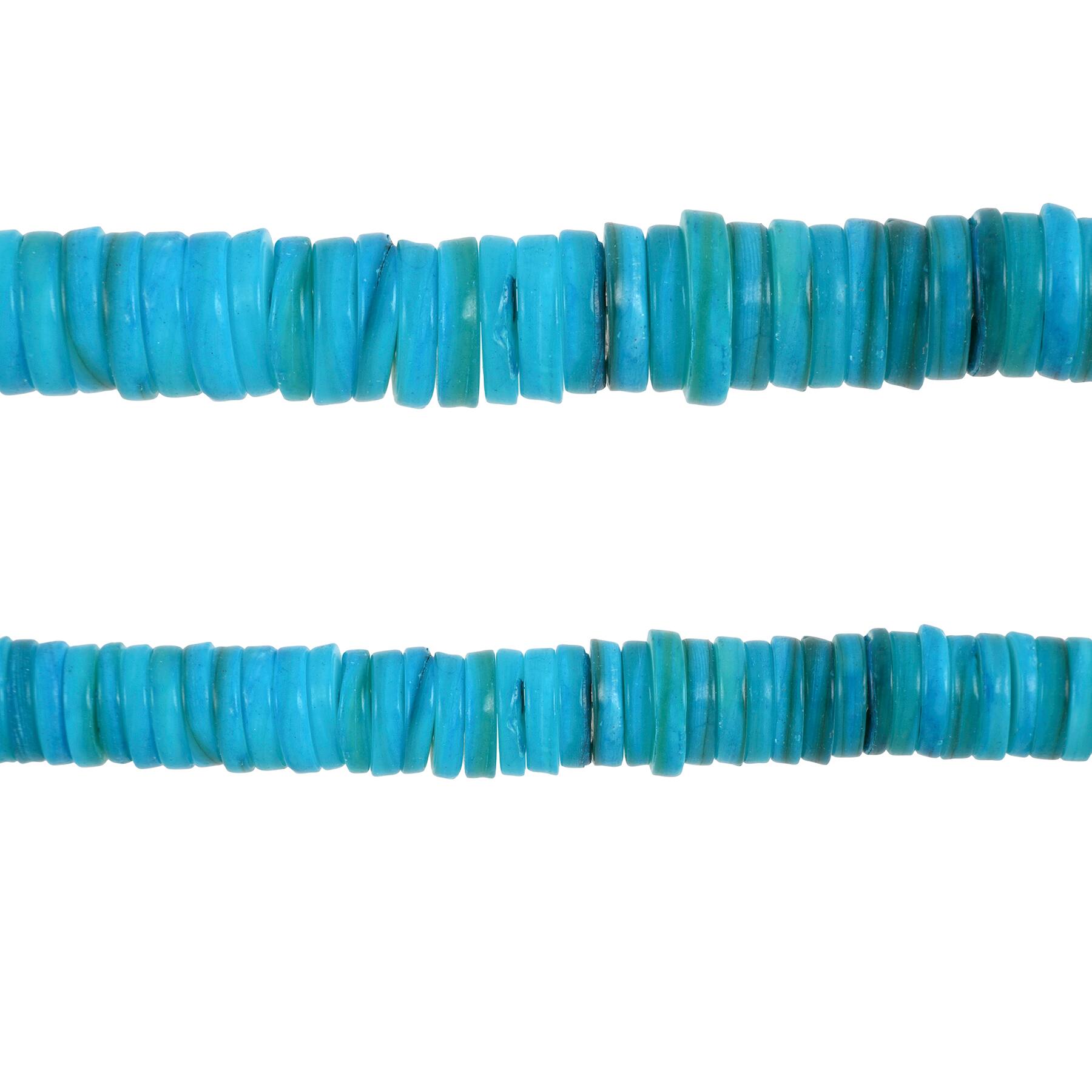 Aqua Shell Round Heishi Beads by Bead Landing™ 8mm | Michaels®