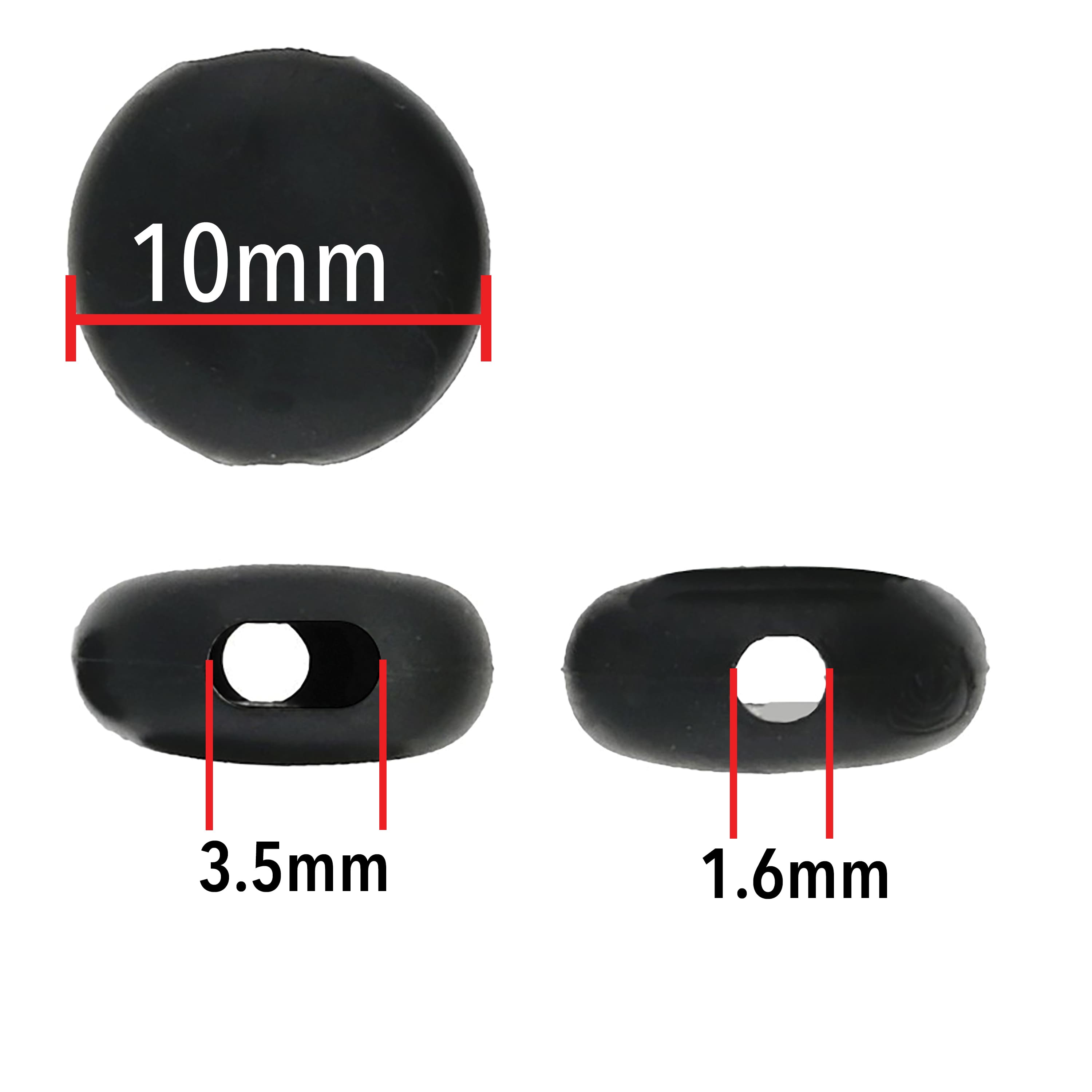 12 Packs: 48 ct. (576 total) Fablastic™ Black Silicone Cord Locks, 10mm
