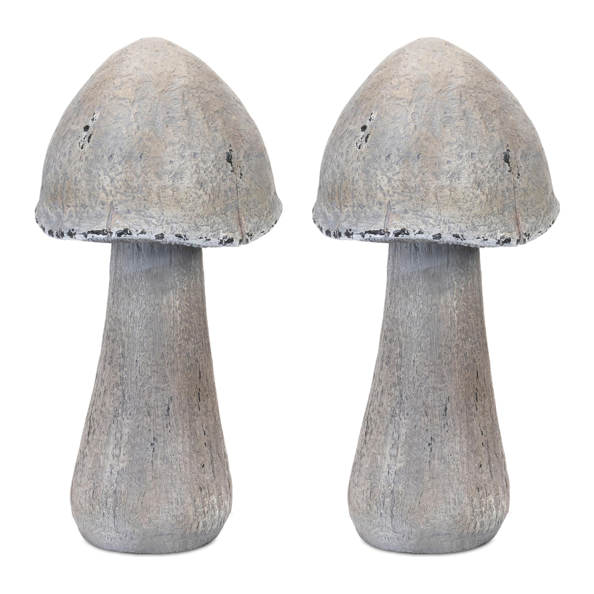 17&#x22; Faux Stone Mushroom Garden Accents. 2ct.