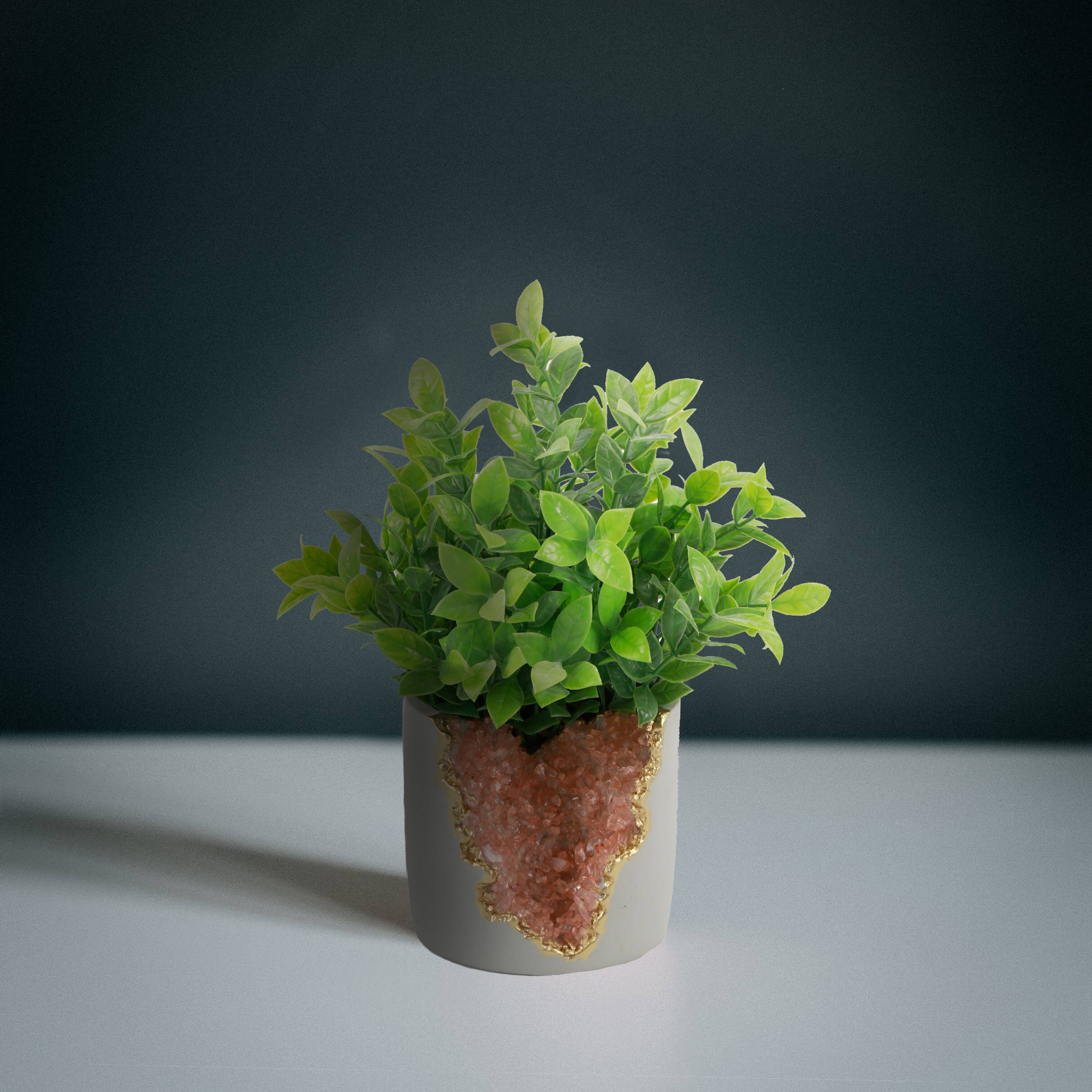 Flora Bunda® 11" Tea Leaf in Pink Crystal Planter