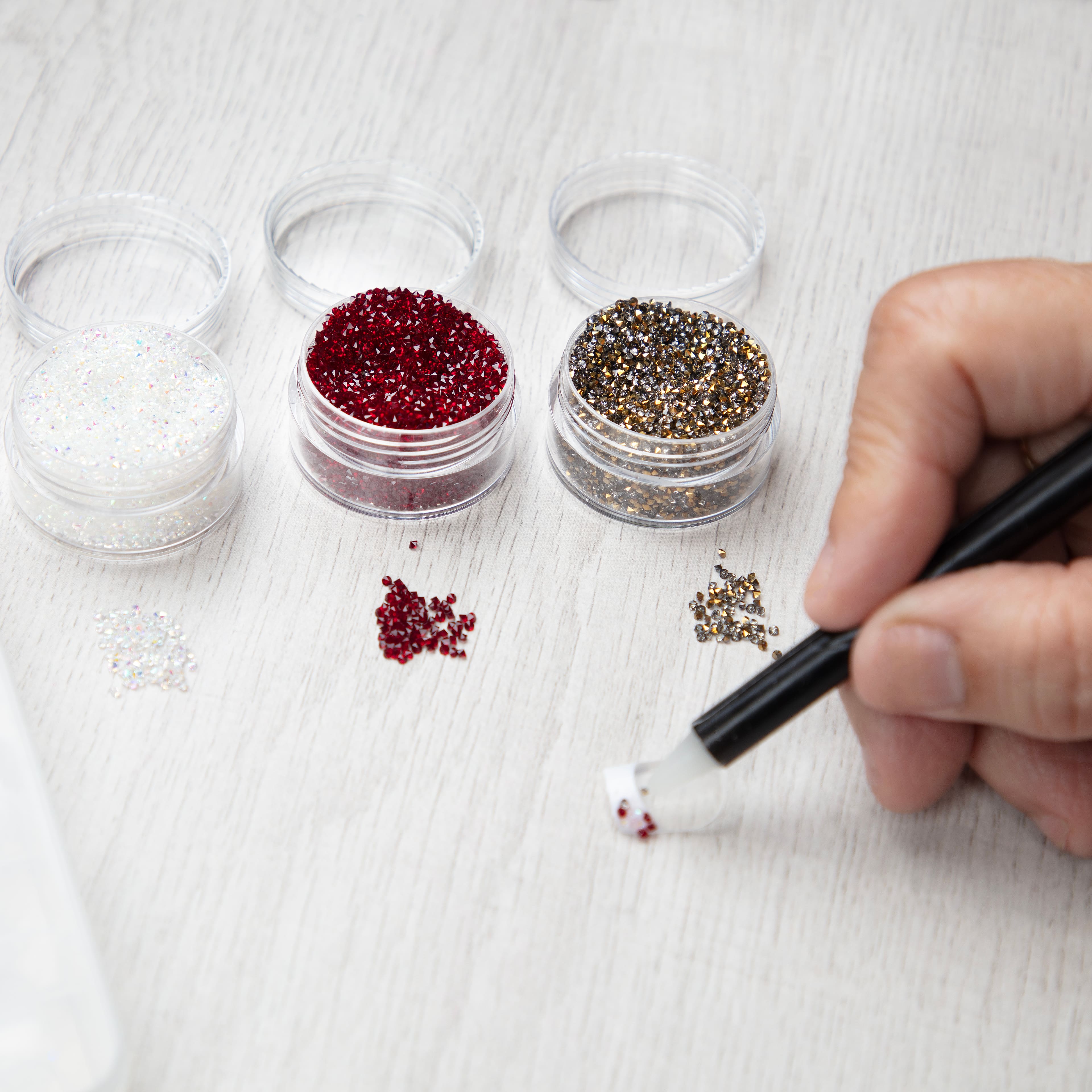 12 Pack: 1.2mm Glass Micro Rhinestones by Bead Landing™, 0.7oz.