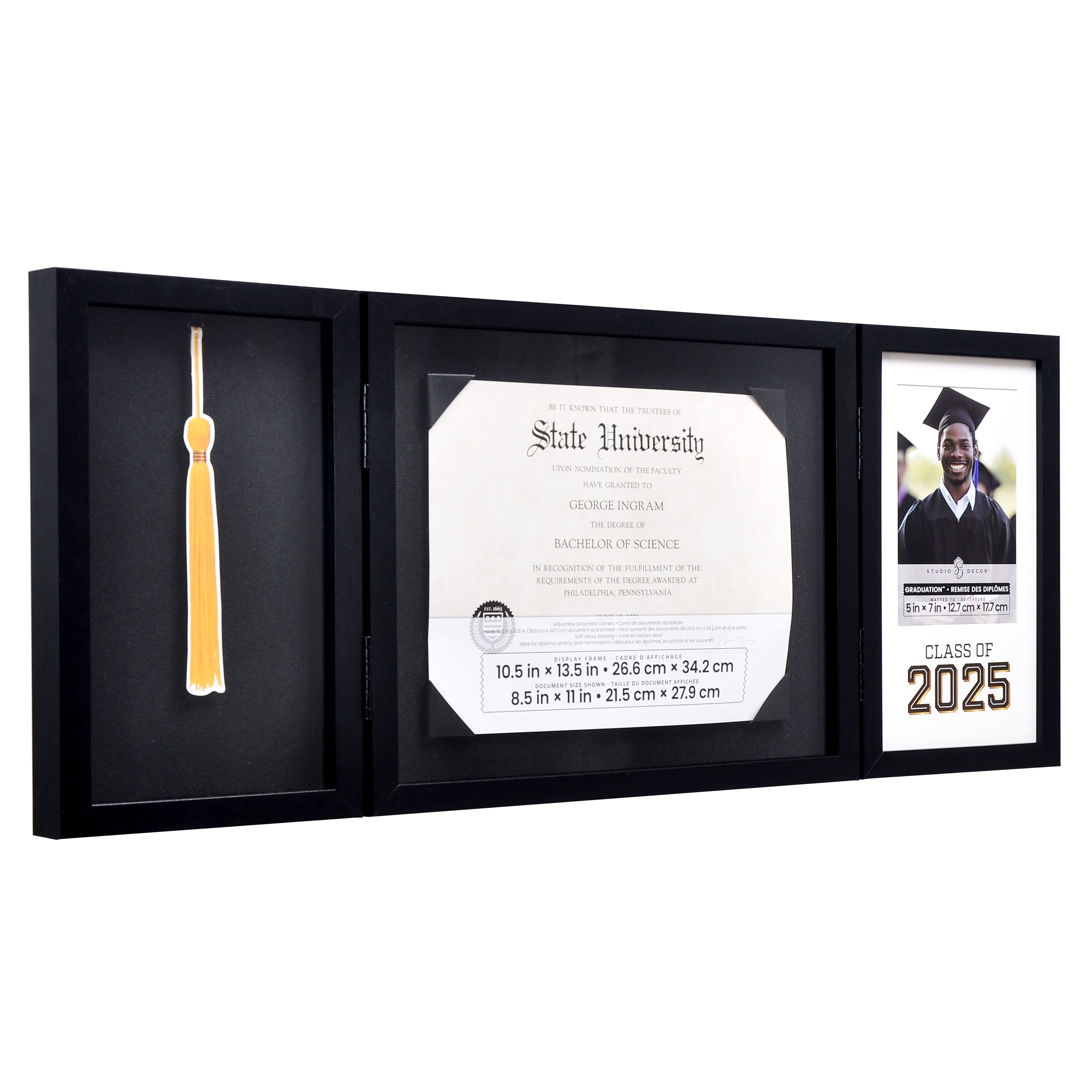 Graduation&#x2122; 3 Opening Hinged Display Frame by Studio D&#xE9;cor&#xAE;