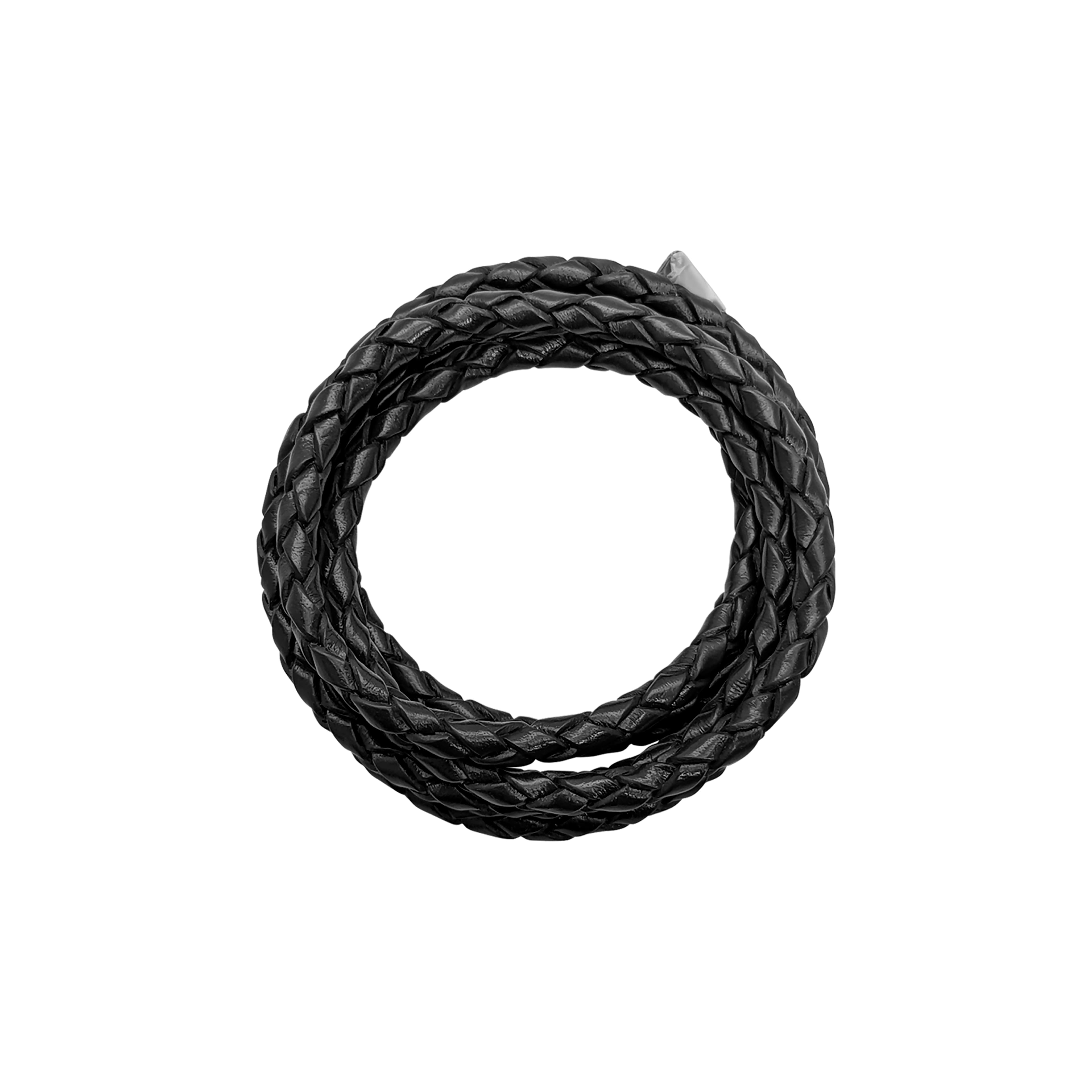 Bead Landing Braided Bolo Leather Cord - Black - 5 mm