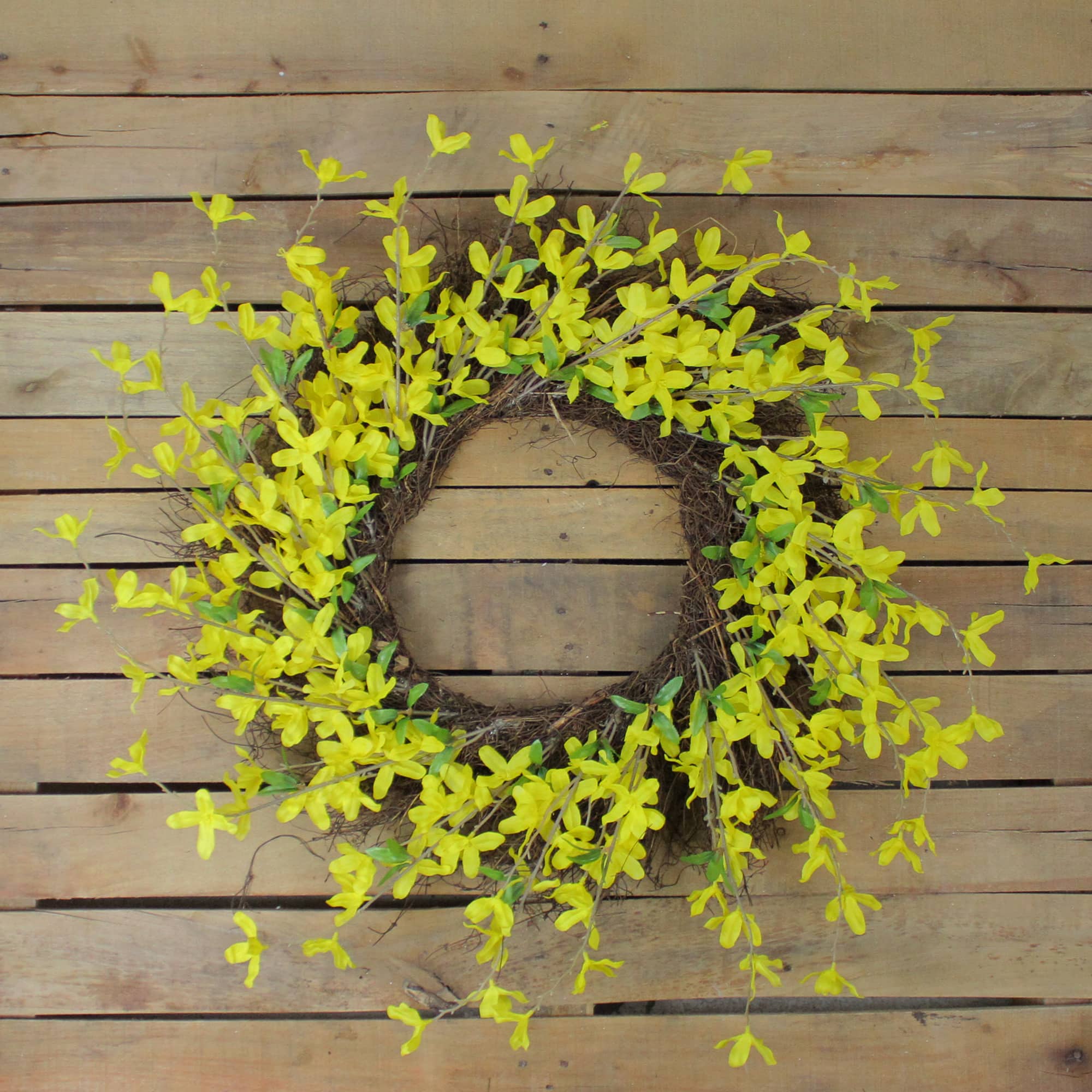24&#x22; Yellow Forsythia &#x26; Grapevine Wreath