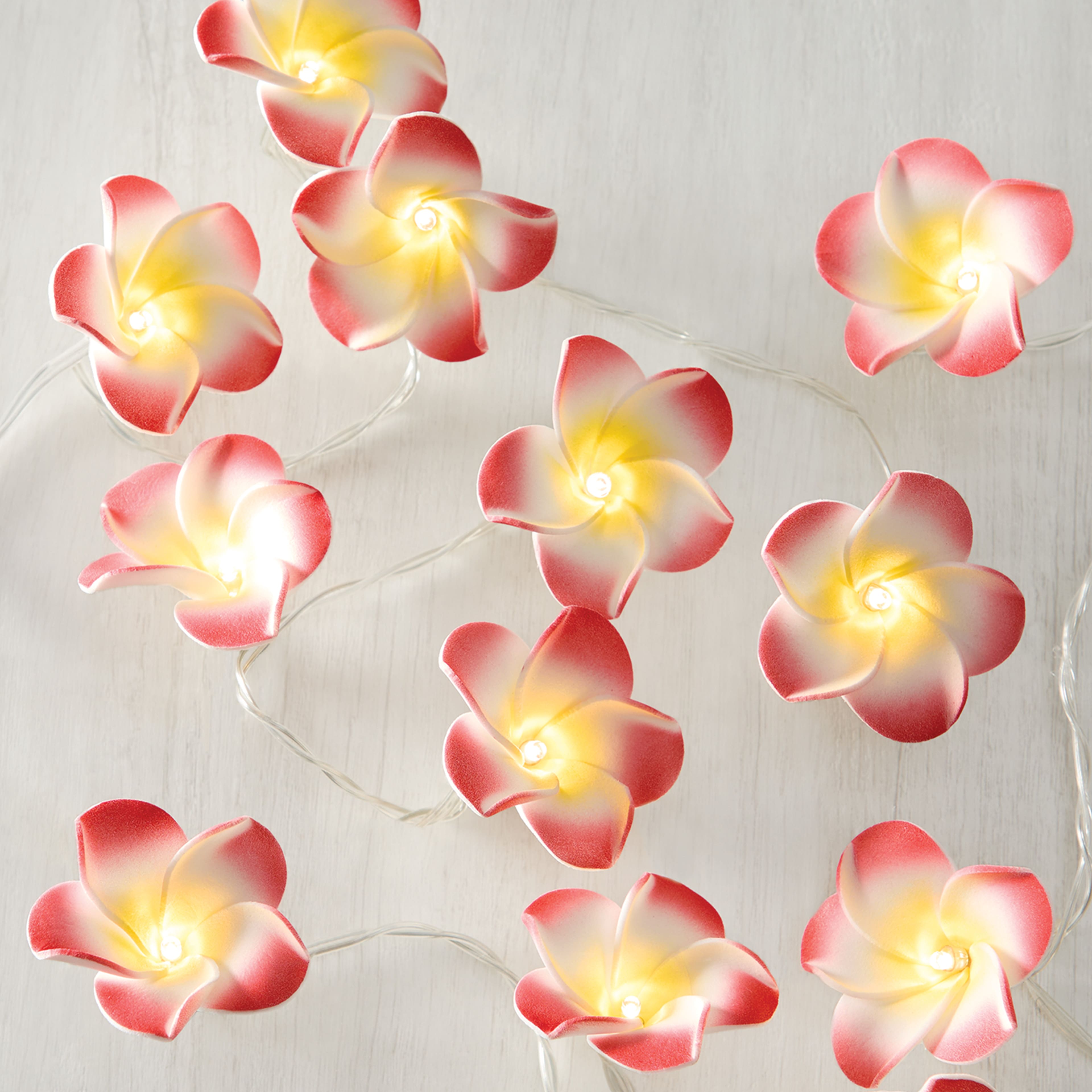 15ct. Pink Plumeria Icon LED String Lights by Ashland&#xAE;