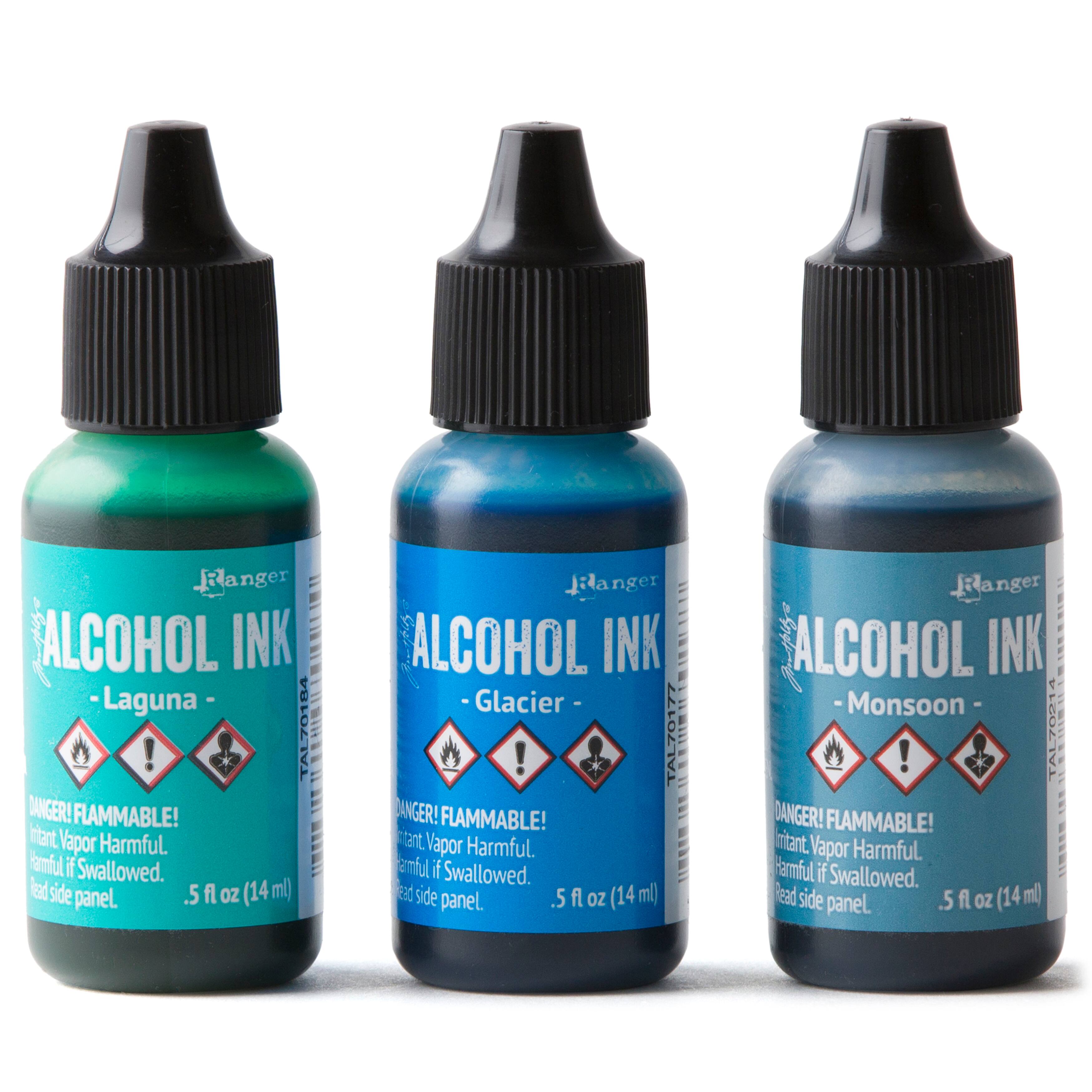6 Packs: 3 ct. (18 total) Tim Holtz&#xAE; Teal &#x26; Blue Spectrum Alcohol Inks