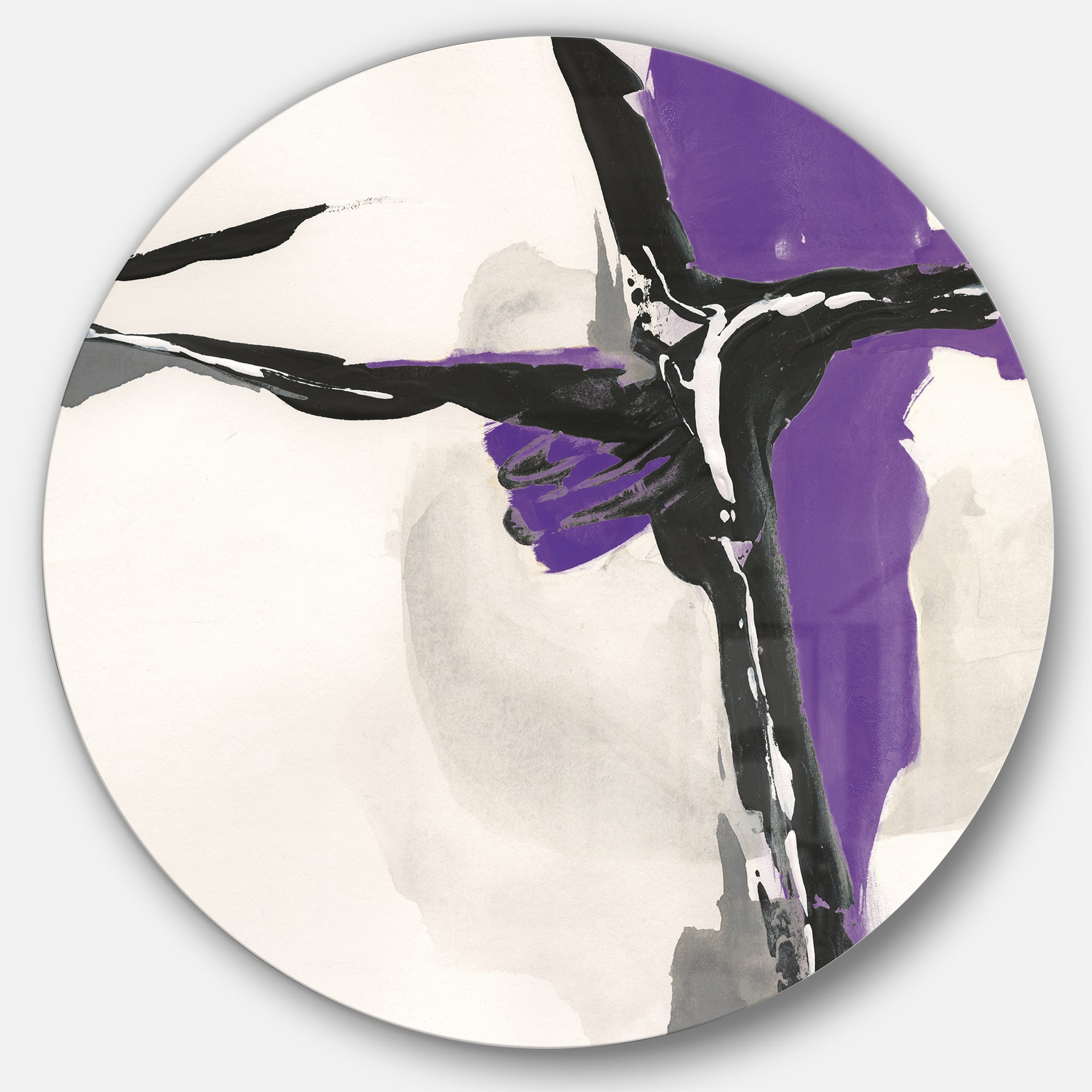 Designart - Glam Cerulean I - Geometric Metal Circle Wall Art