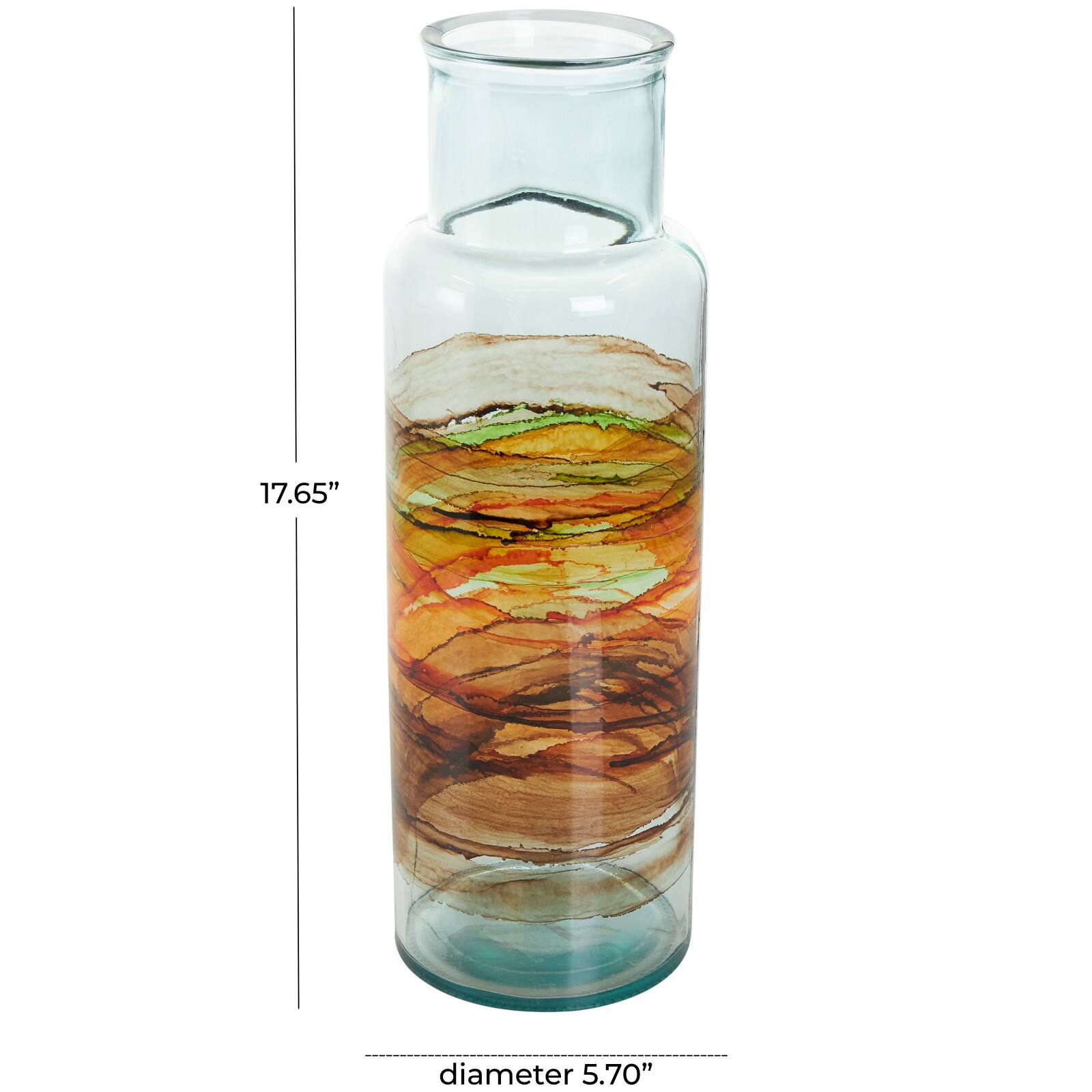 18&#x22; Multicolor Swirl Glass Vase
