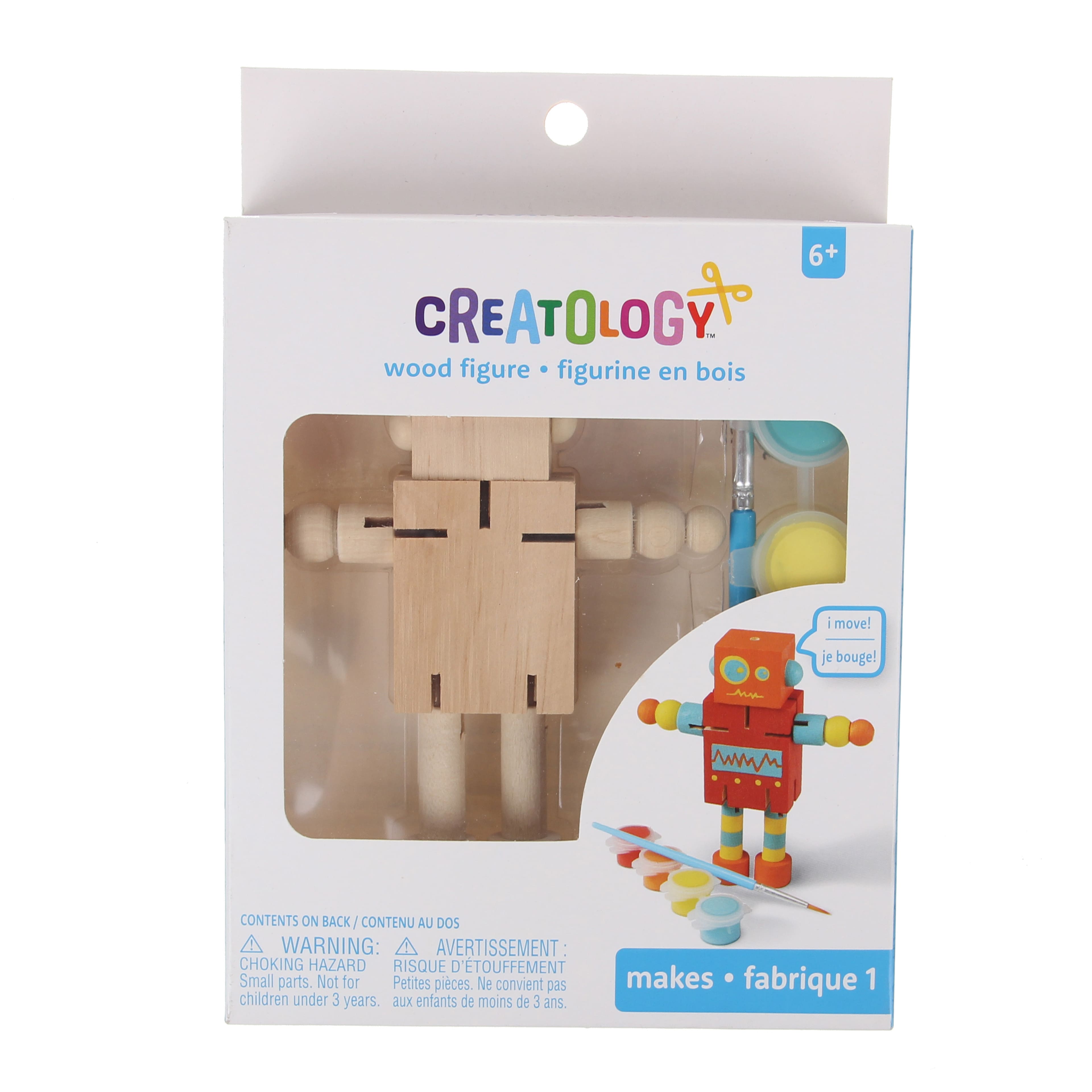 12 Pack: 3D Robot Wood Figure by Creatology™