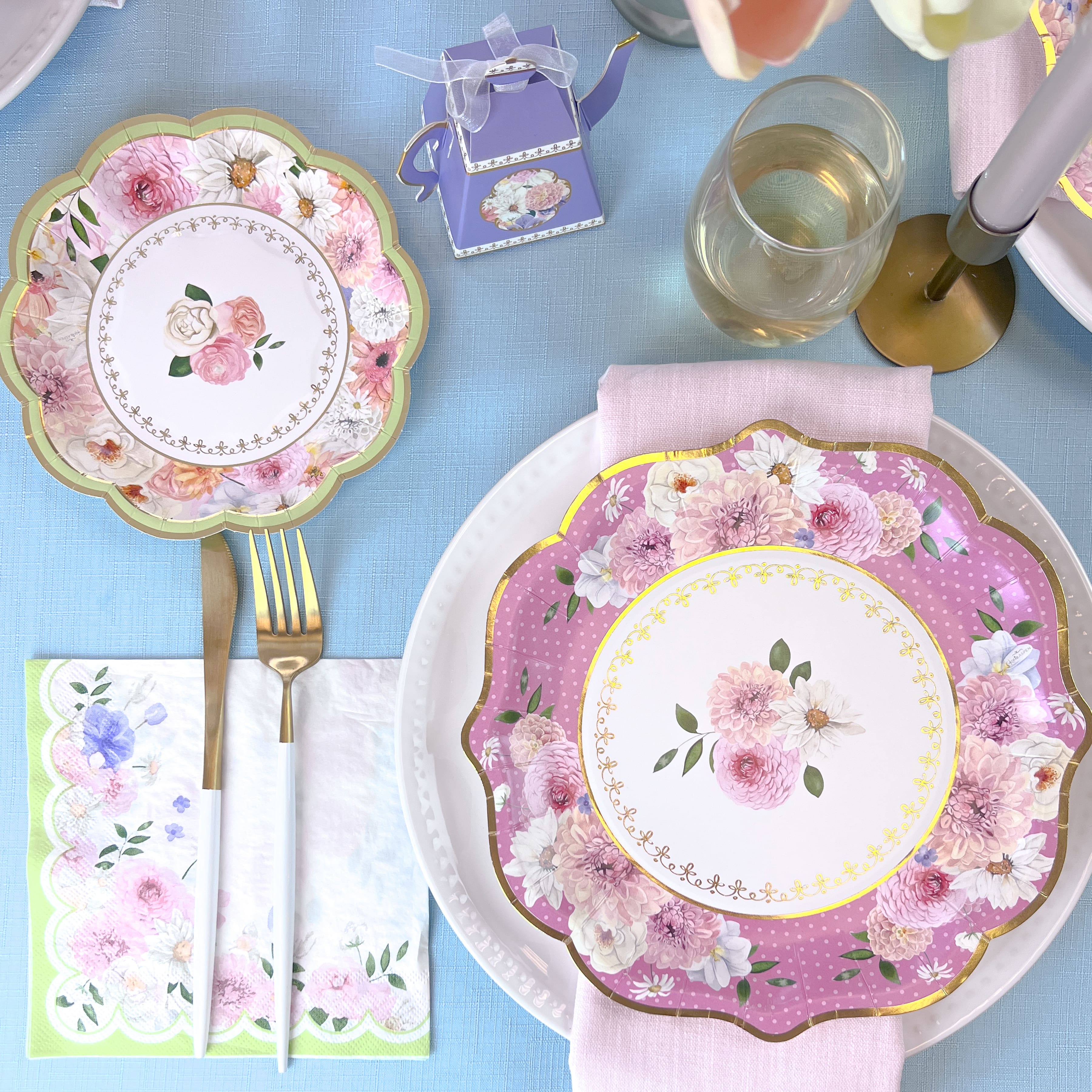 Kate Aspen&#xAE; Tea Time Party 9&#x22; Assorted Premium Paper Plates Set