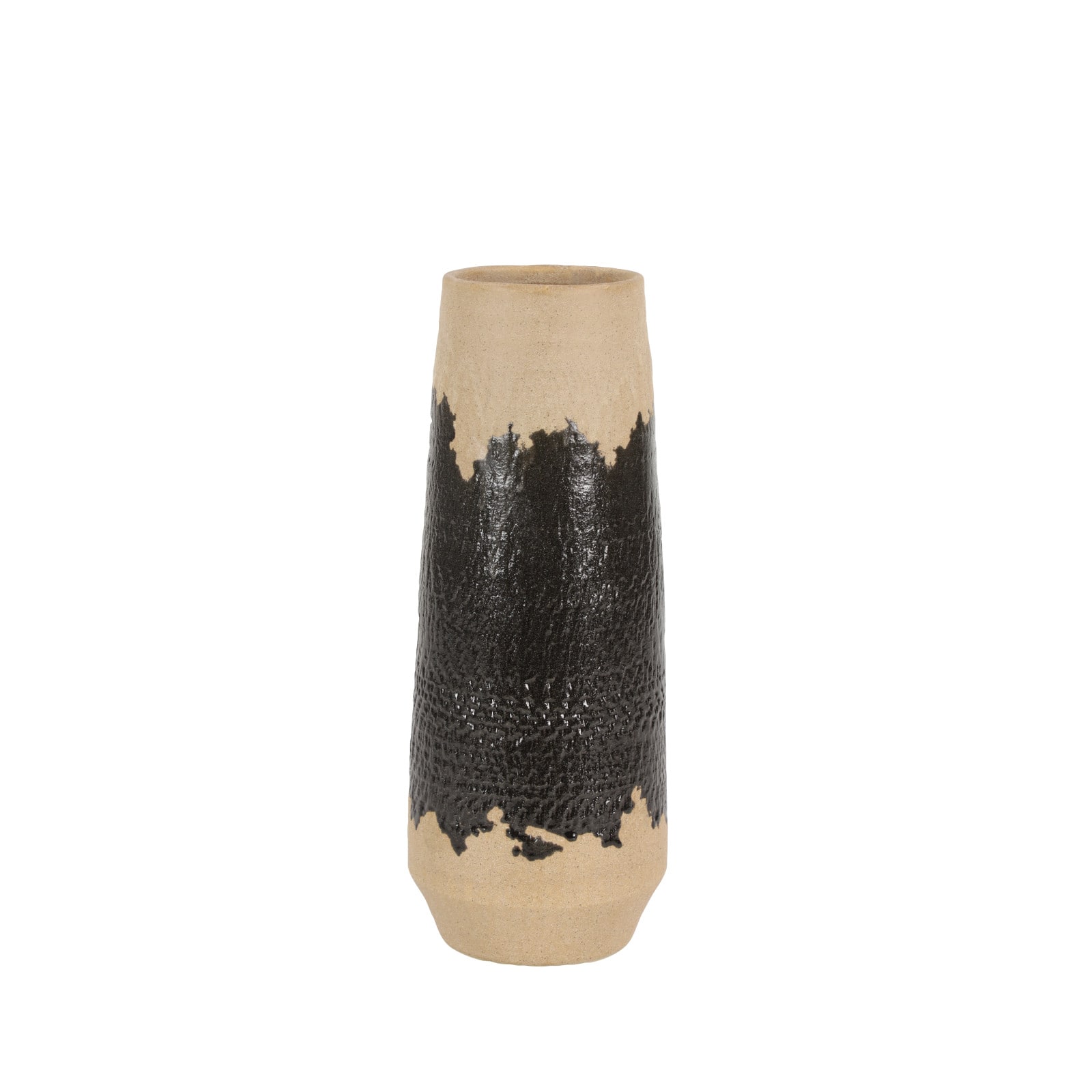Black Porcelain Contemporary Vase, 17" x 6" x 6"