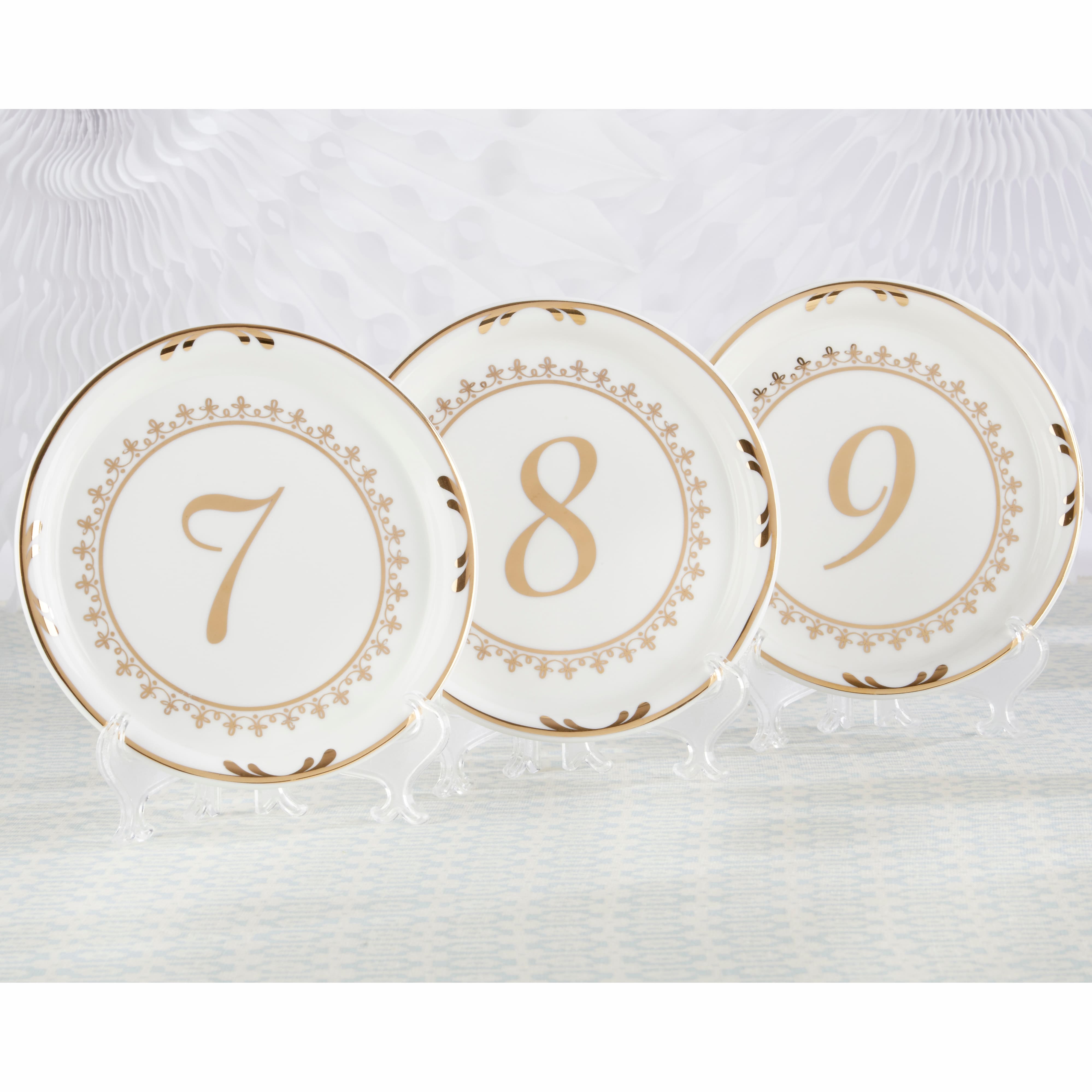 Kate Aspen&#xAE; Tea Time Vintage Plate Table Numbers (7 to 12)