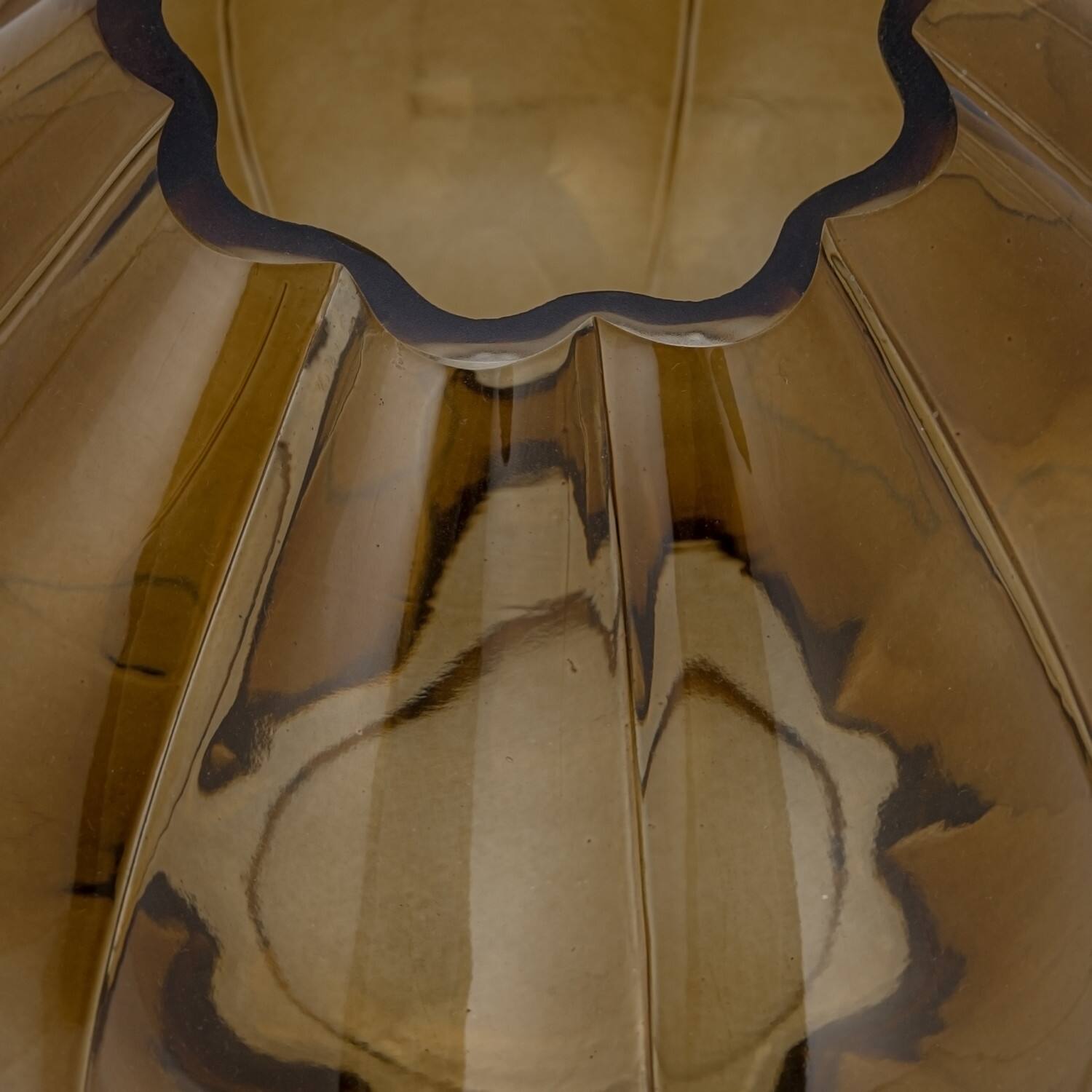 Hello Honey® 9.75" Brown Round Fluted Glass Vase