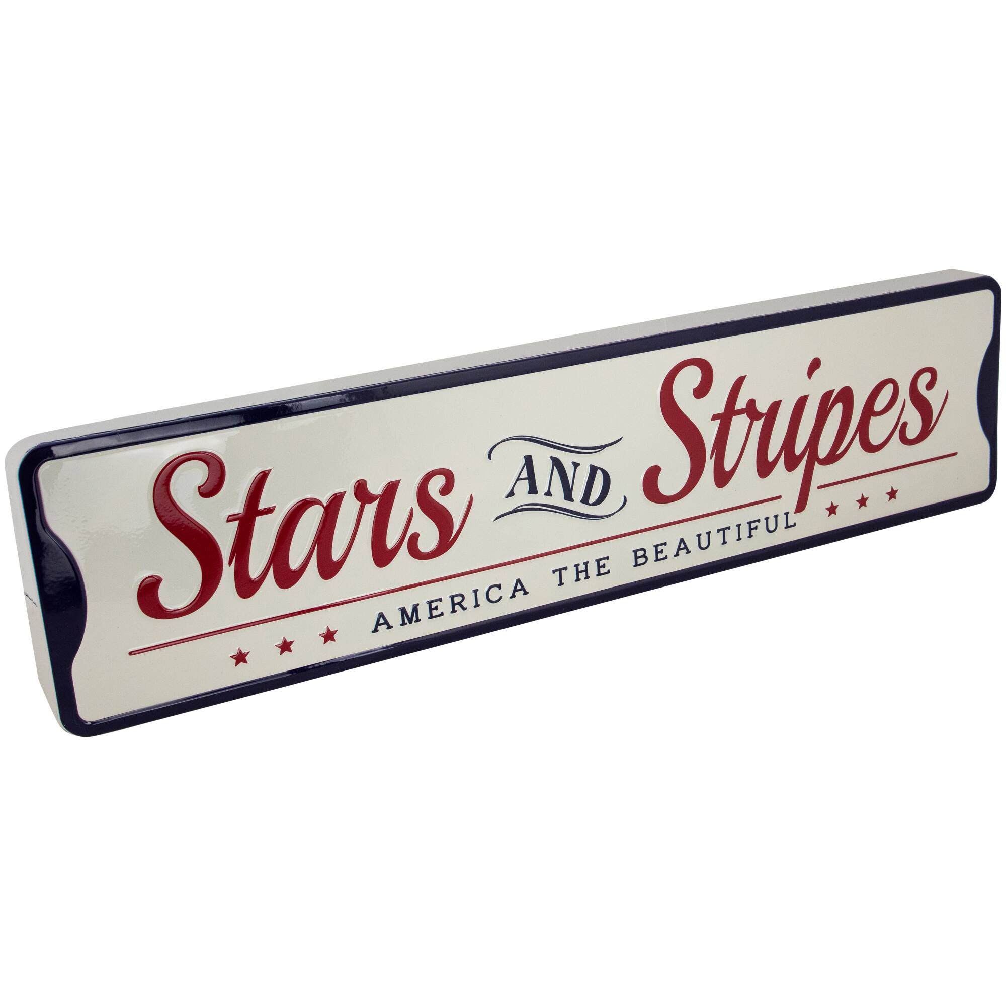 23.5&#x22; Stars &#x26; Stripes America the Beautiful Metal Wall Sign