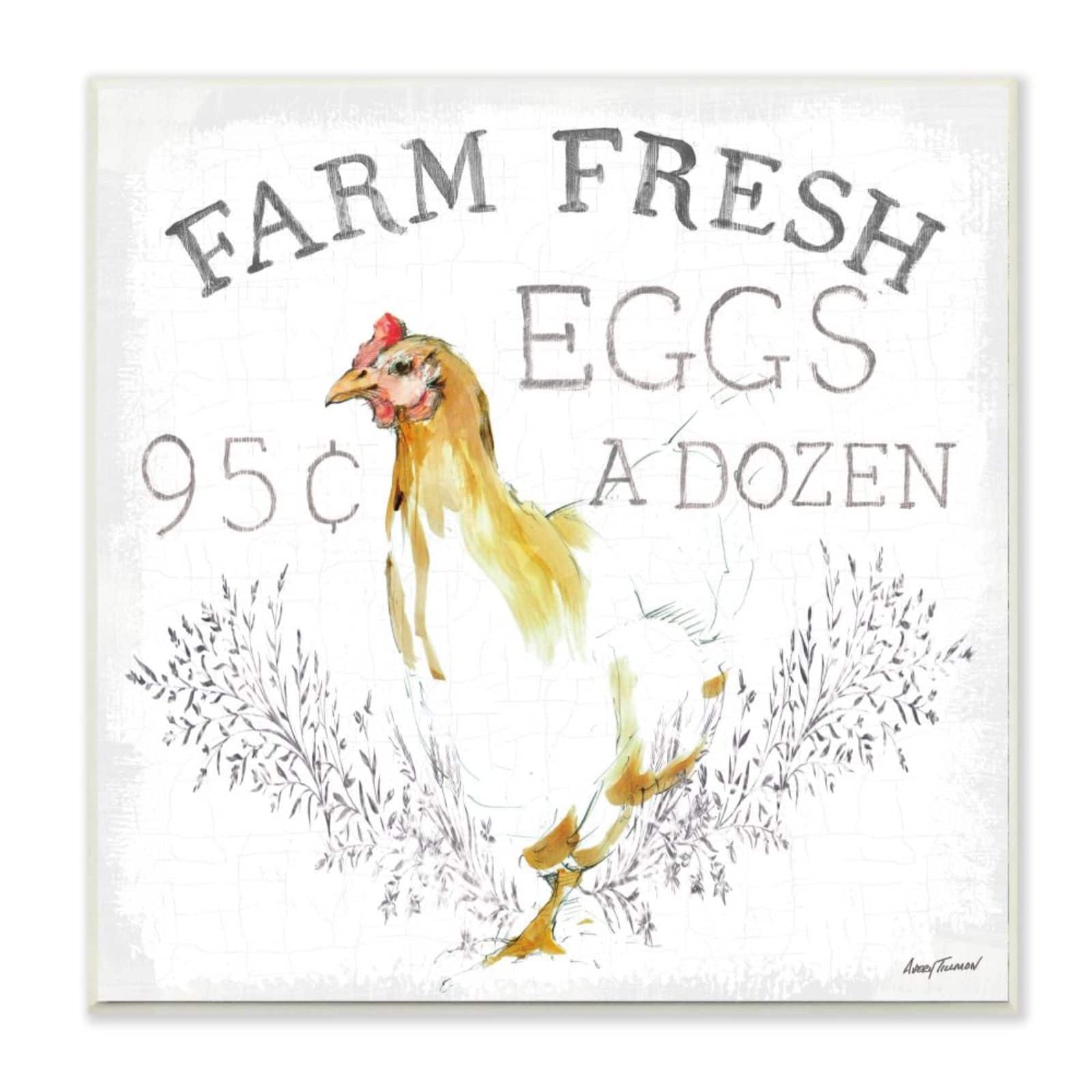 Stupell Industries Vintage Chicken Farm Sign Wall Plaque