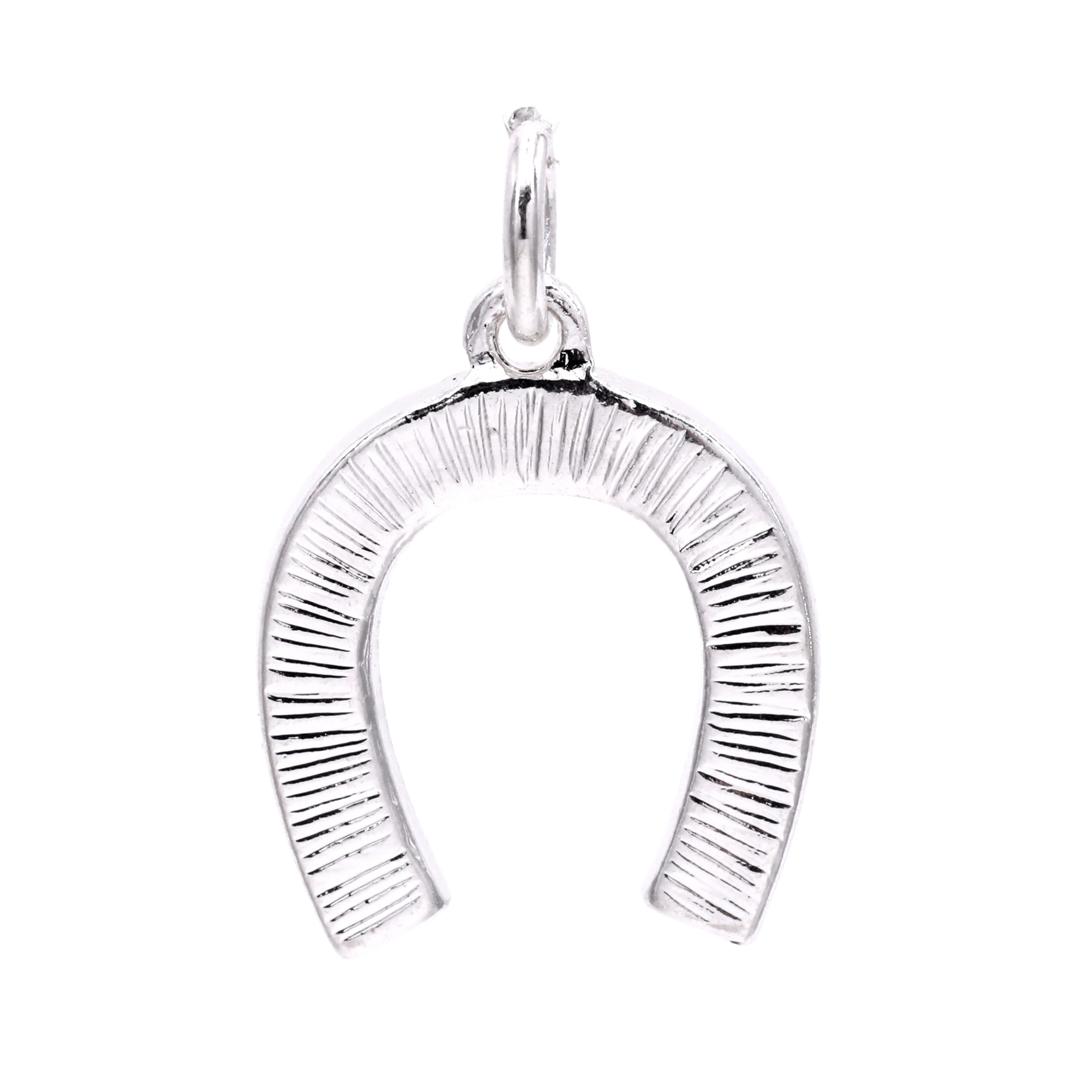 Silver Plated Pav&#xE9; Horseshoe Charm by Bead Landing&#x2122;