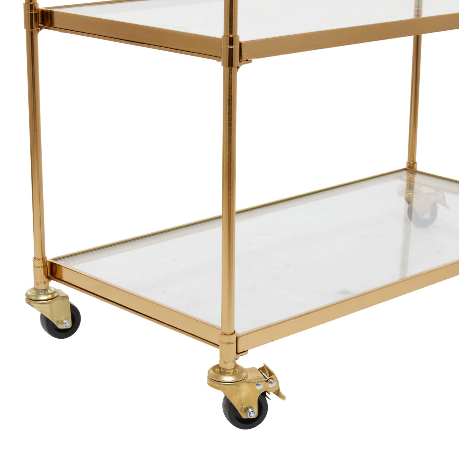 Brass Iron Traditional Bar Cart, 31&#x22; x 38&#x22; x 14&#x22;