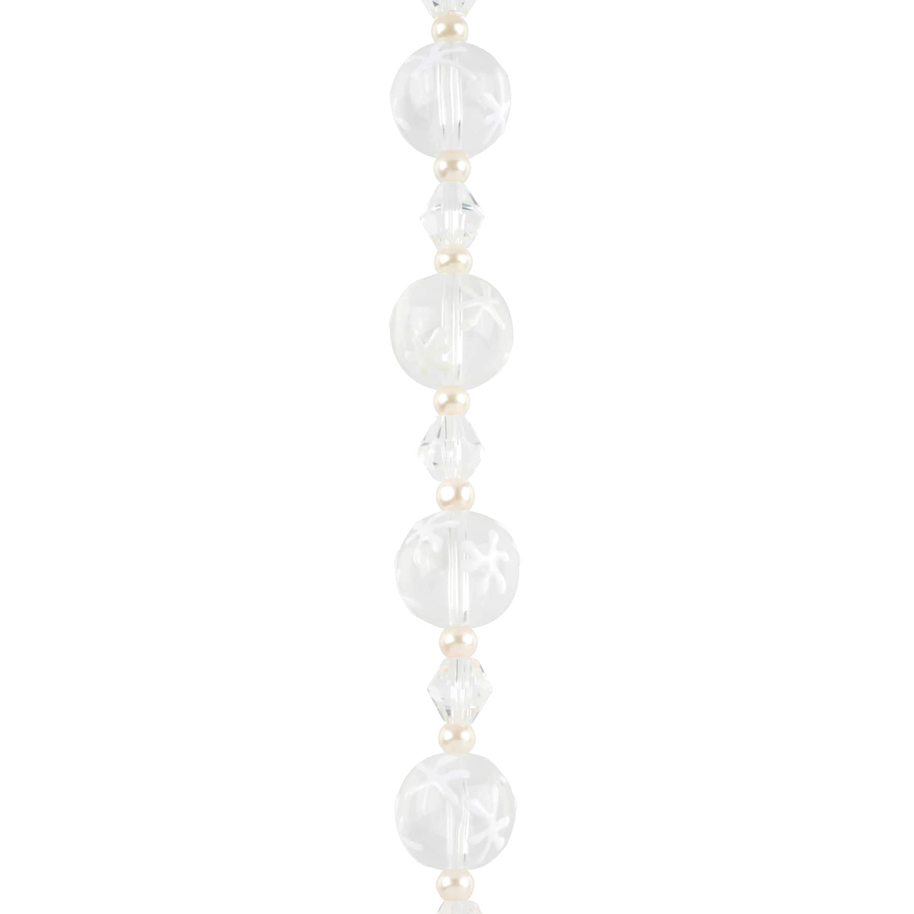 12 Pack: Snowflake Lampwork Glass Round Bead Mix by Bead Landing™