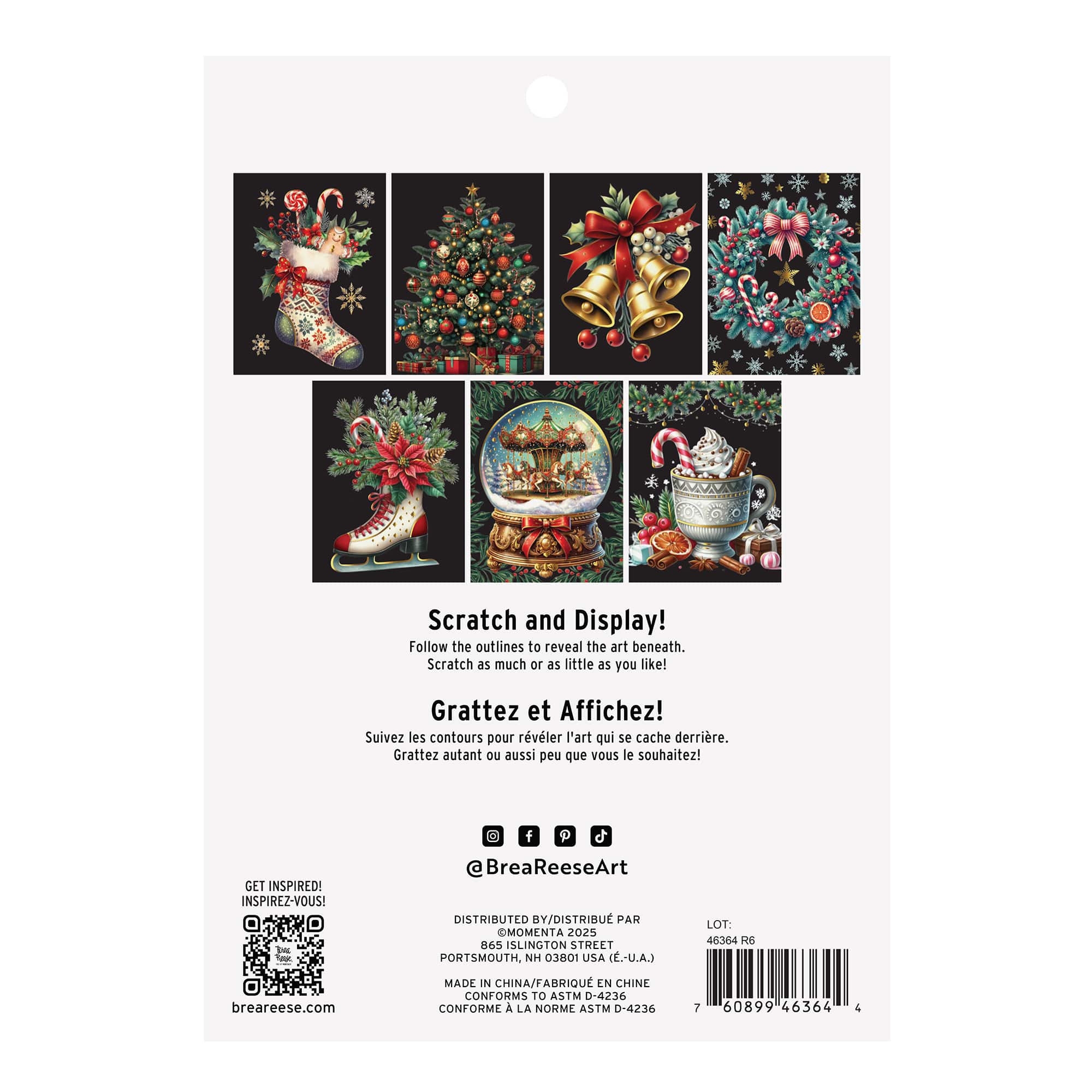 Brea Reese&#x2122; 6&#x22; x 8&#x22; Christmas Icons Scratch Art Paper Pad