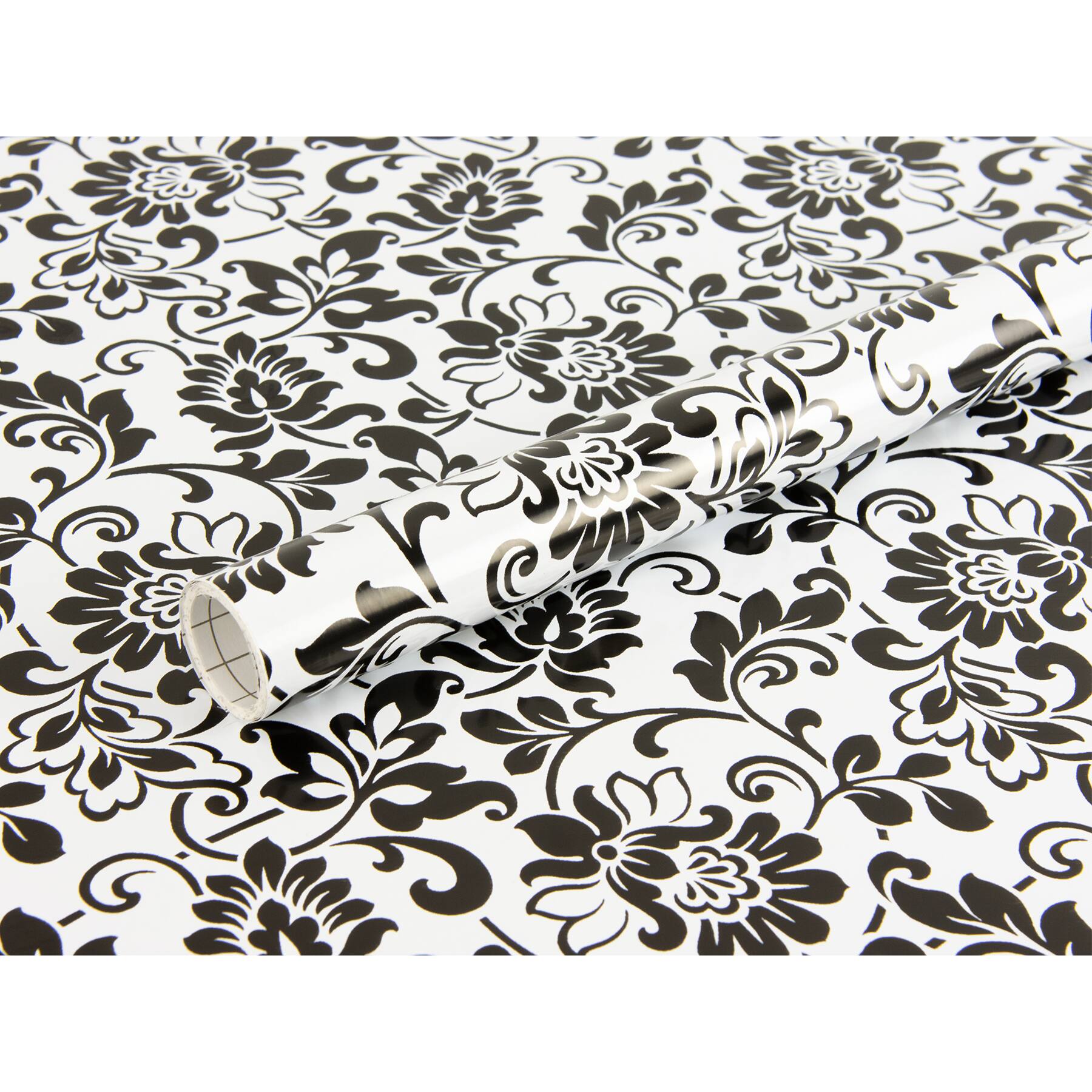 Fablon Black & White Damask Adhesive Film, 2ct.