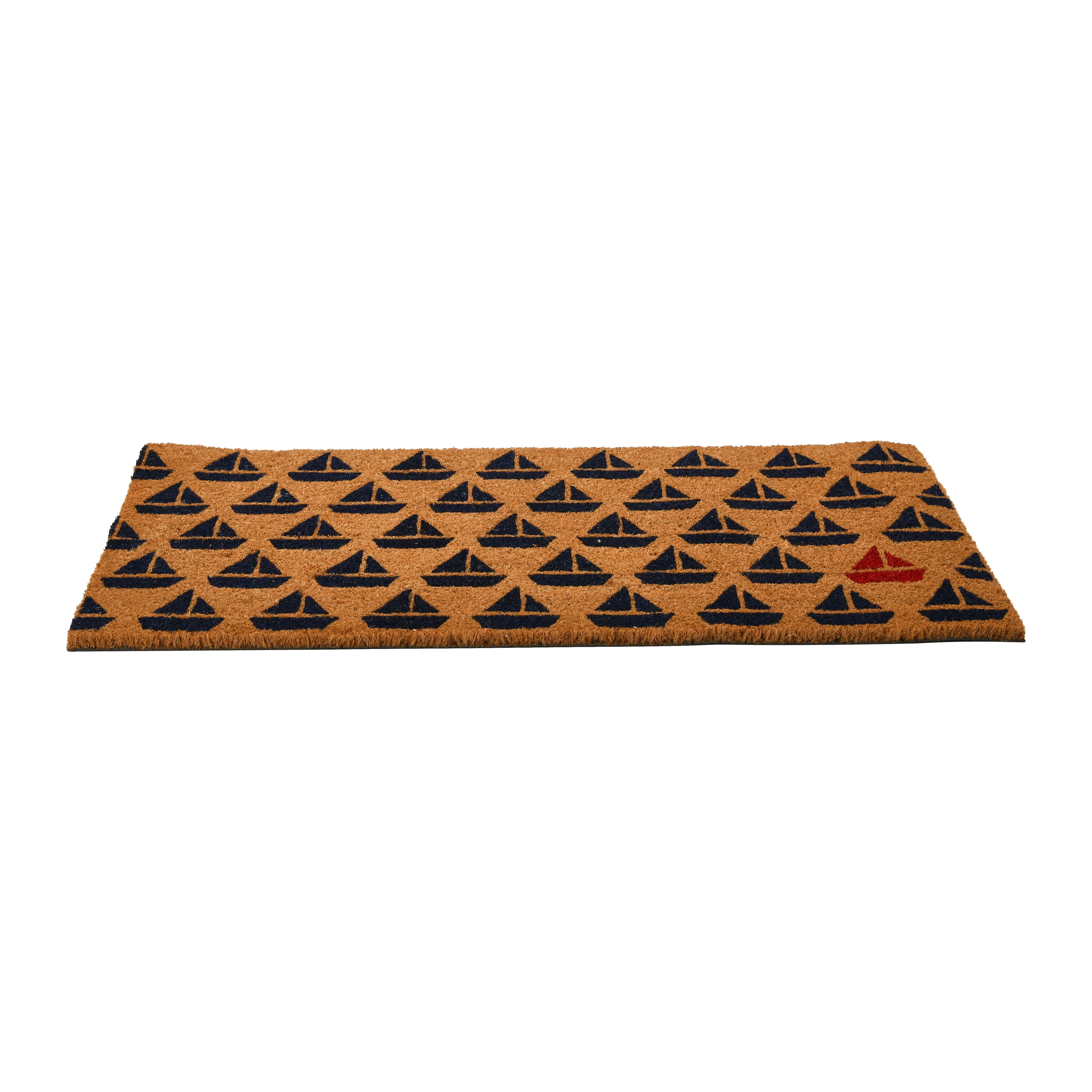 Nautical Sailboat Coir Doormat