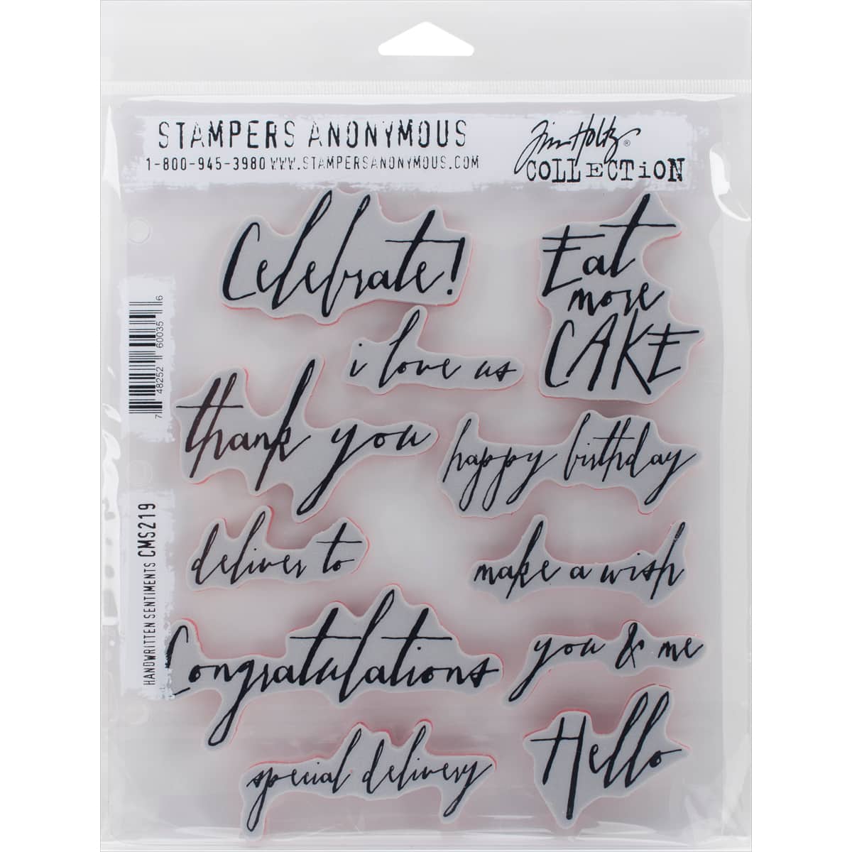 Stampers Anonymous Tim Holtz&#xAE; Handwritten Sentiments Cling Stamps