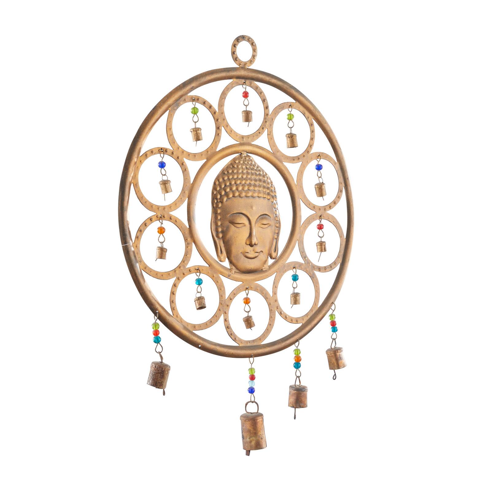 Bronze Eclectic Buddha Windchime, 14" x 1" x 25"