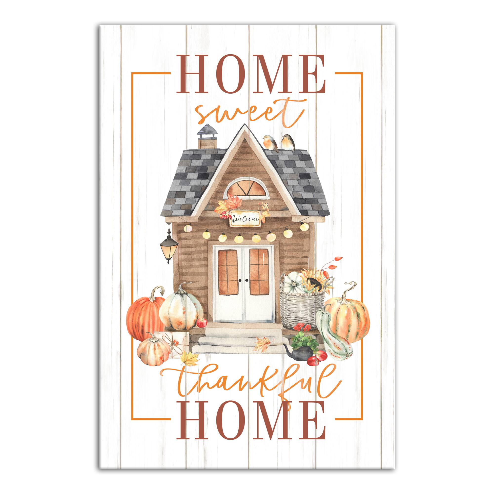 Home Sweet Thankful Home Canvas Wall Art