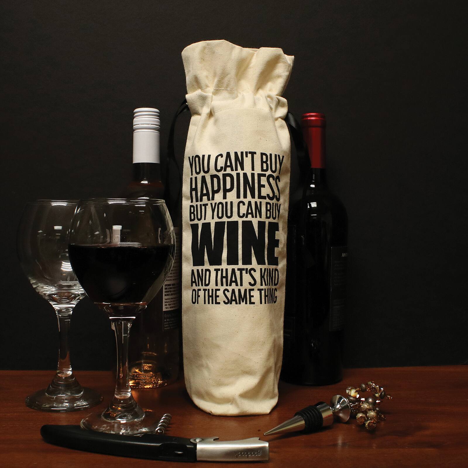 Personality Case&#x2122; Happiness Canvas Wine Bag