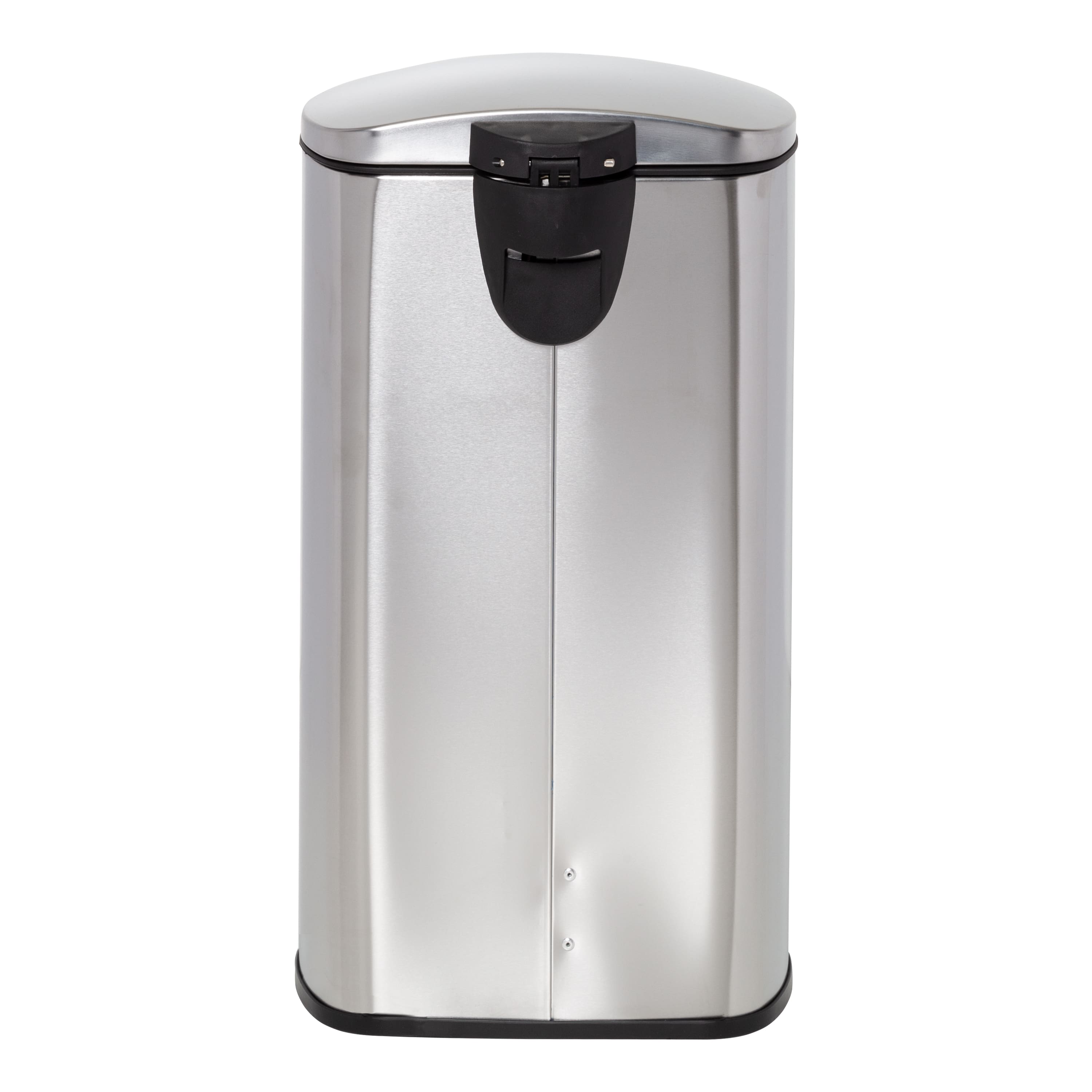 30L Semi-Round Stainless Steel Step Trash Can With Lid