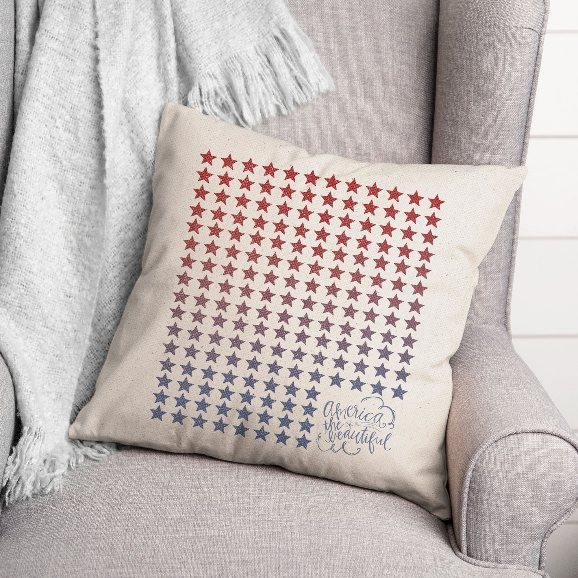 Gradient Stars Throw Pillow