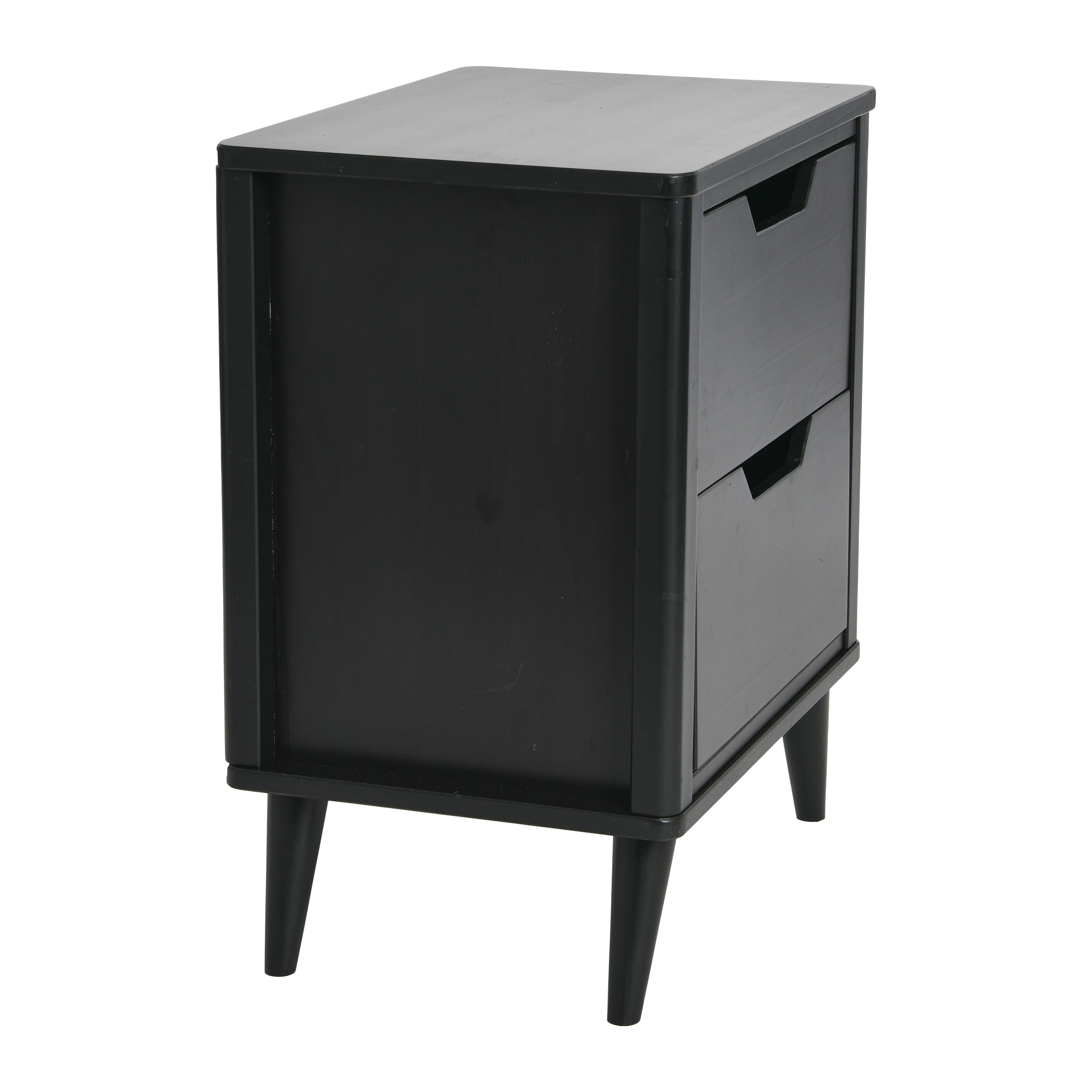 Hello Honey&#xAE; 26&#x22; Yume Mid Century Modern Solid Wood Nightstand with 2 Storage Drawers