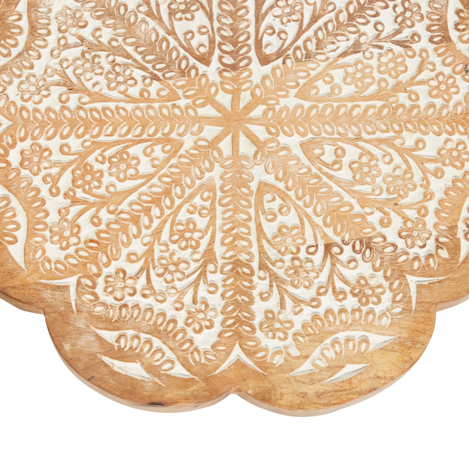 Brown Wood Farmhouse Lazy Susan Cake Stand, 2" x 15" x 15"