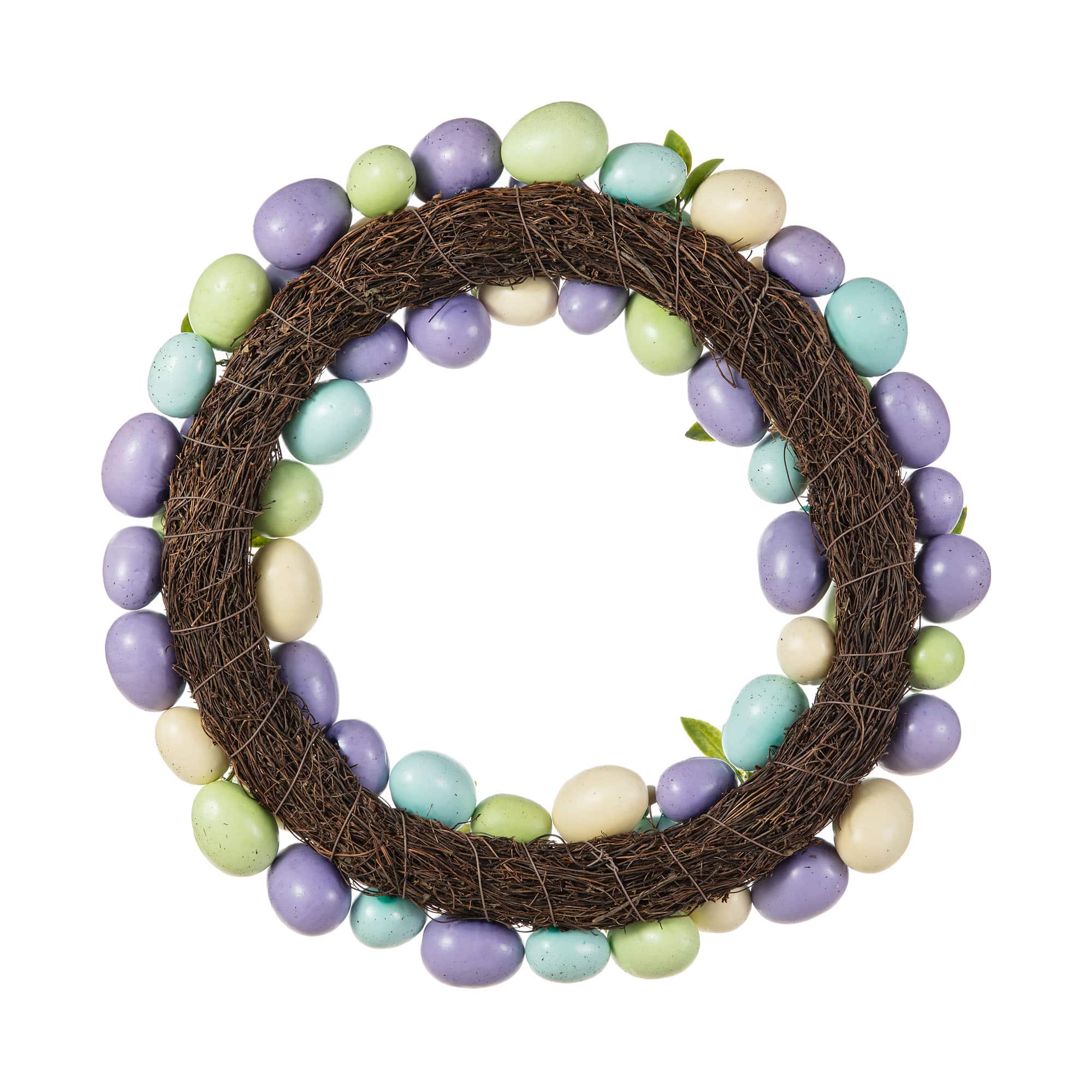 Glitzhome® 18" Easter Purple Hue Eggs Wreath
