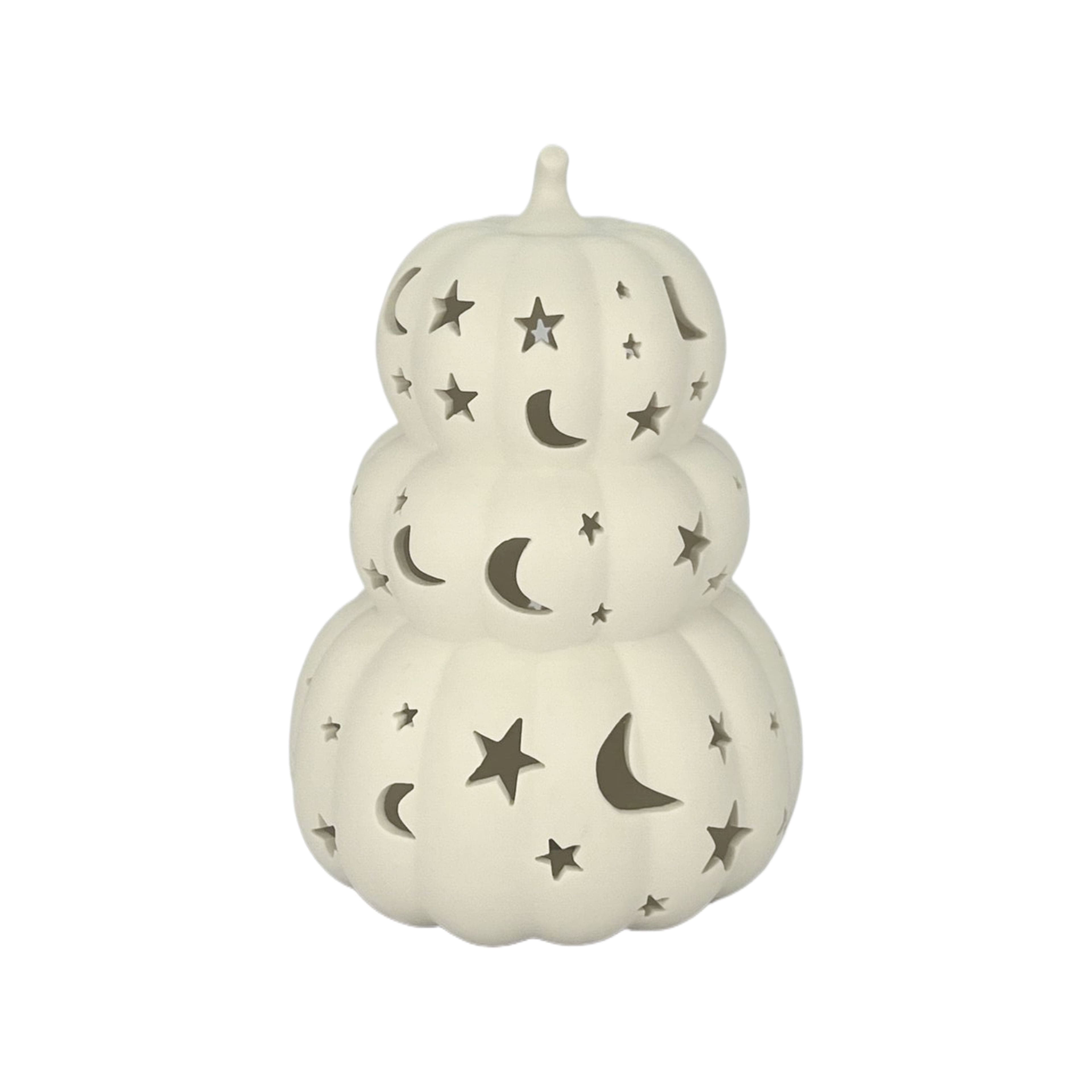 8" DIY Ceramic LED Star & Moon Pumpkin Stack Décor by Make Market®
