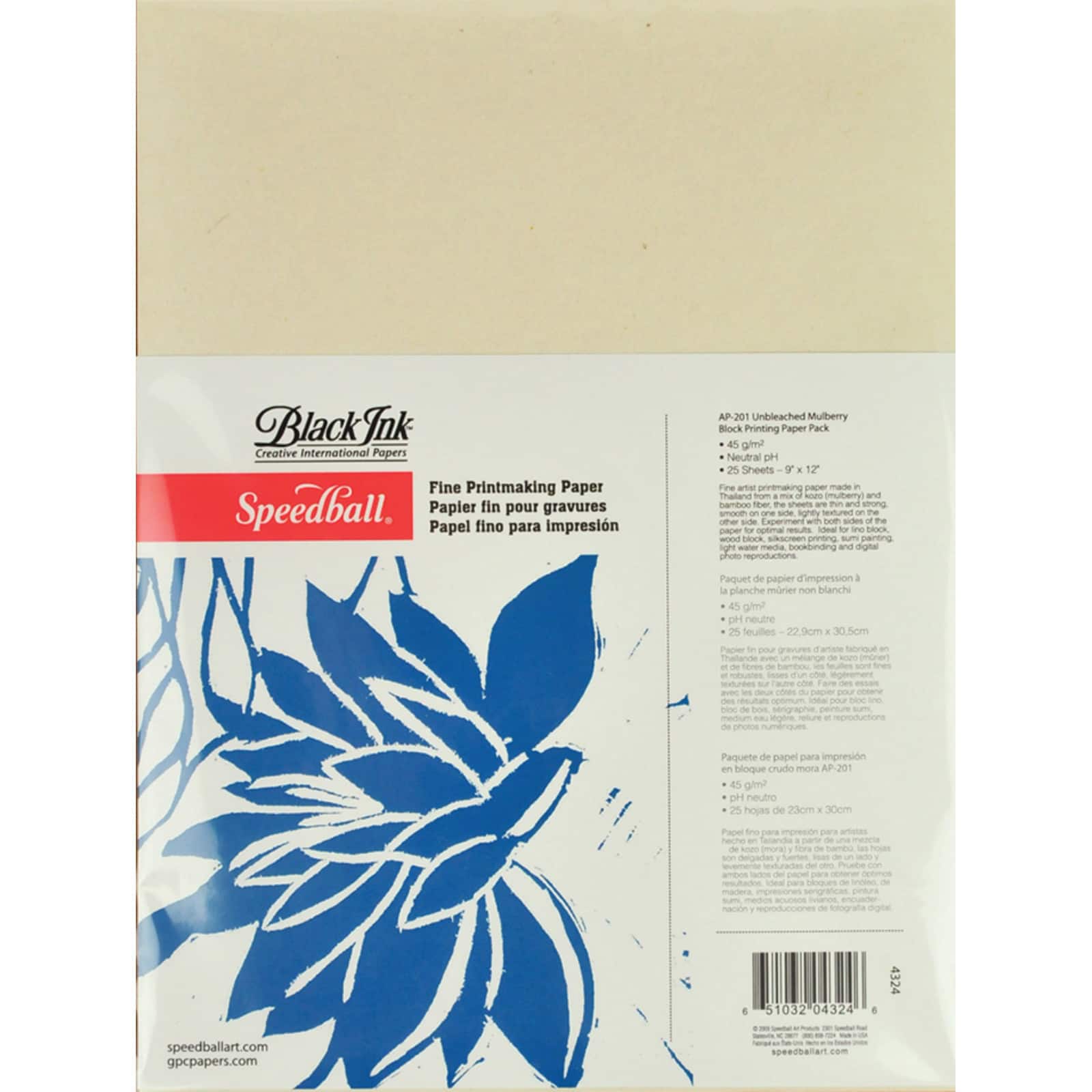 Speedball® Unbleached Mulberry Block Printing Paper, 9 x 12