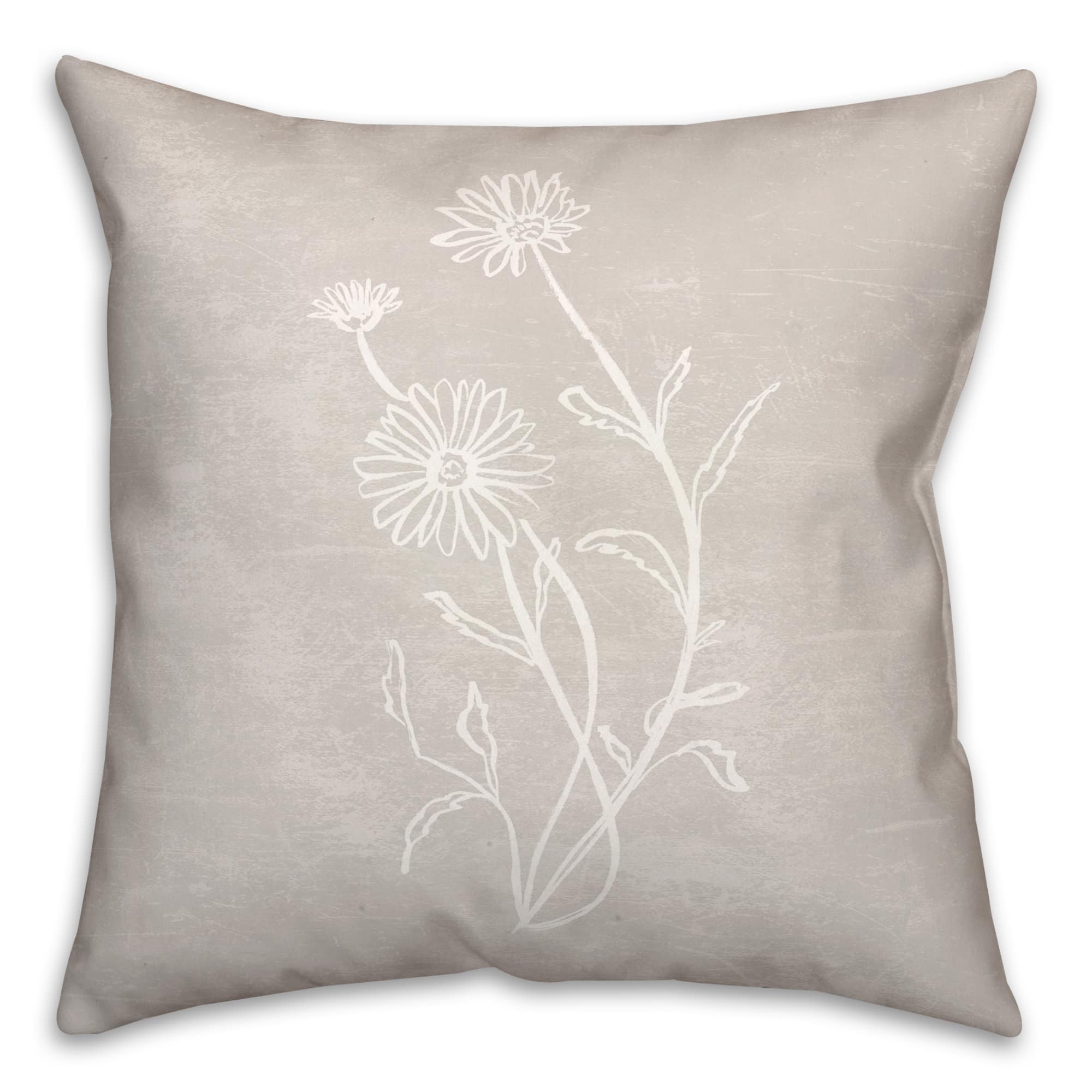 Simple White Floral II Indoor/Outdoor Pillow
